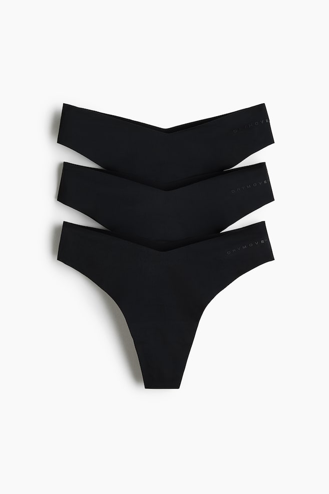 3er-Pack Sport-Tangas mit DryMove™ - Schwarz/Kirschrot/Dunkelbraun/Schwarz/Dunkelbraun/Elfenbein/Mattrosa - 1