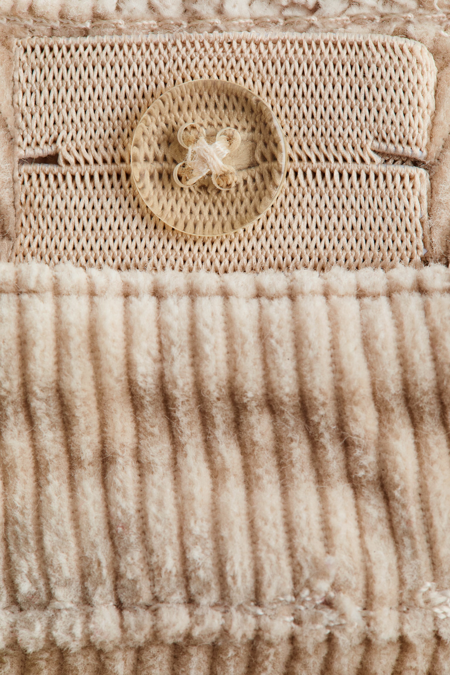Детские брюки H&M Wide-Leg Corduroy, цвет: Бежевый — фото 4