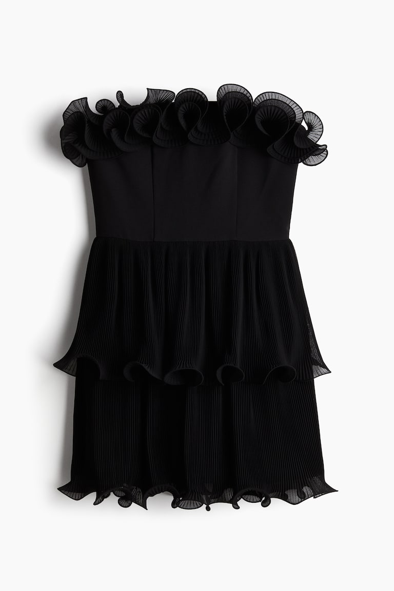 h&m black strapless dress Yara Black Eyelet Mini Dress – Studio 3:19 main image 1