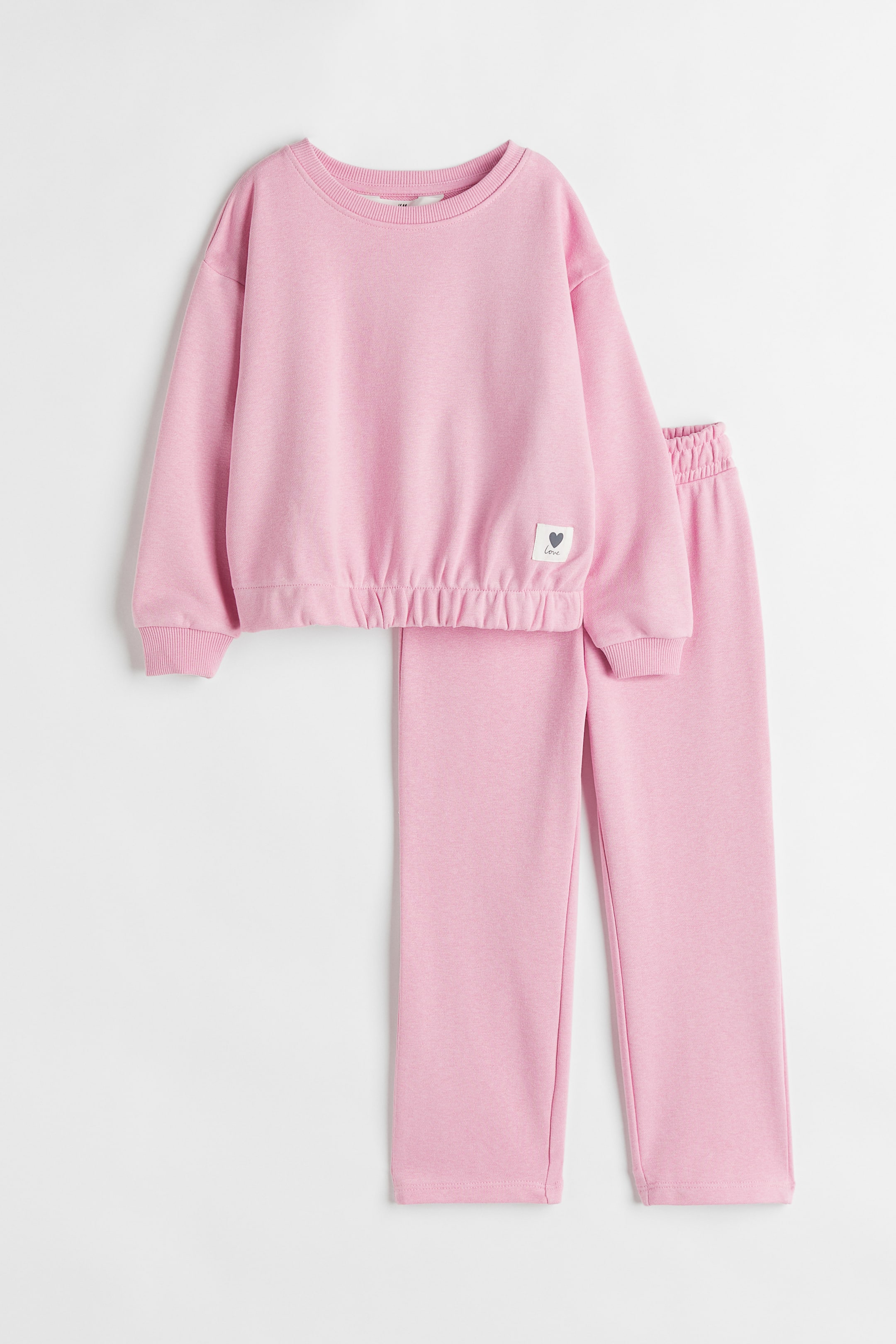 2-piece Sweatshirt Set - Round Neck - Long sleeve - Pink - Kids | H&M US