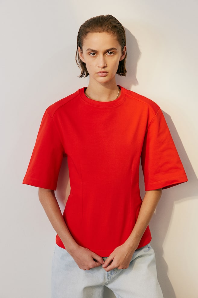 T-shirt sciancrata - Rosso - 4