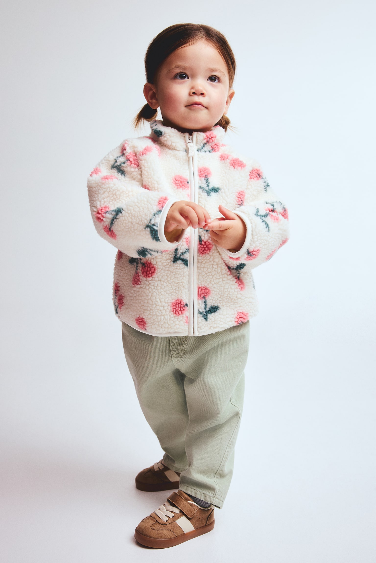 Printed teddy jacket - Cream/Cherries/Light beige/Dinosaurs/Light beige/Hearts/Light beige/Cars/Light beige/Hearts/Light beige/Dinosaurs - 3