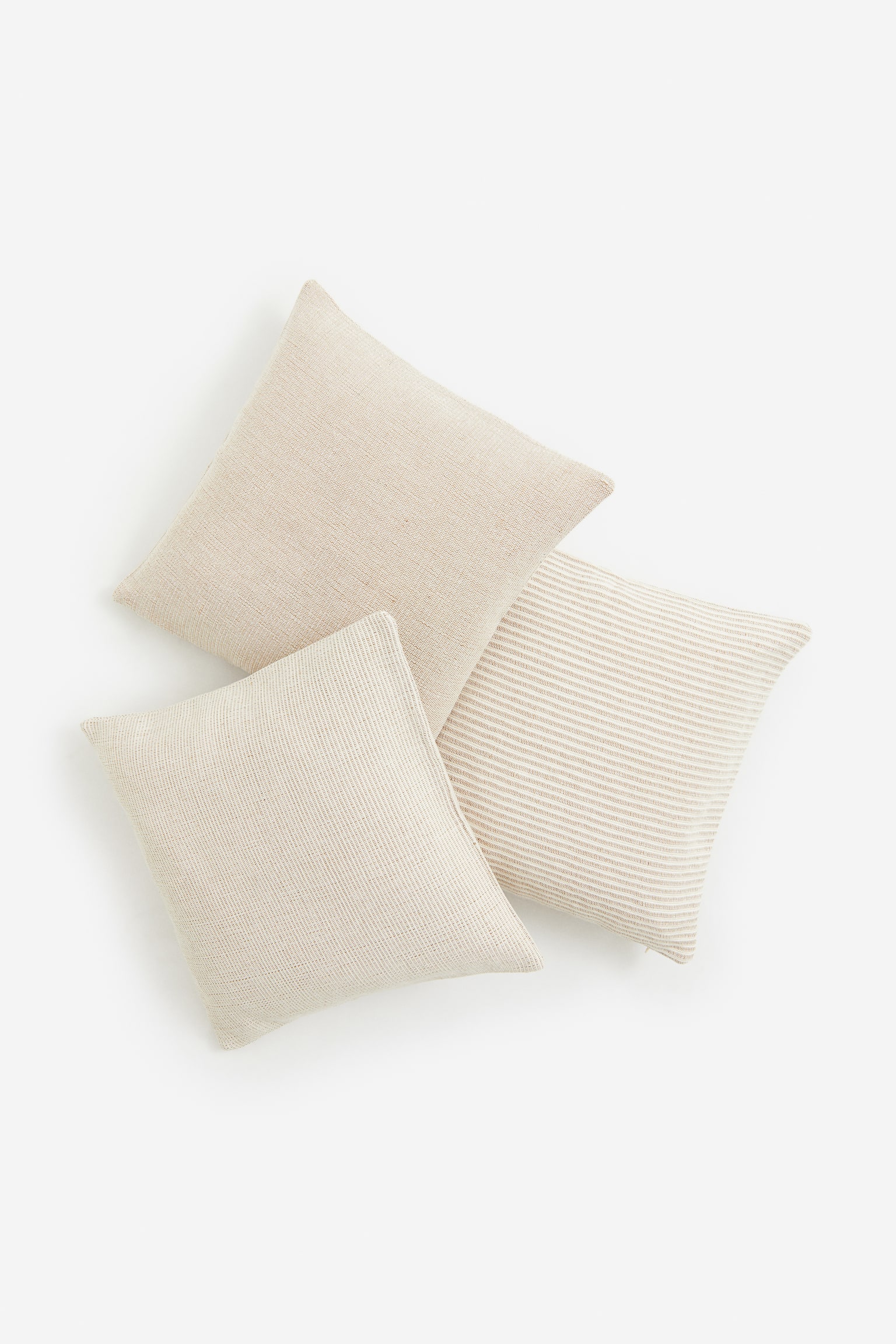 3-pack kuddfodral med jute - Ljusbeige - 1