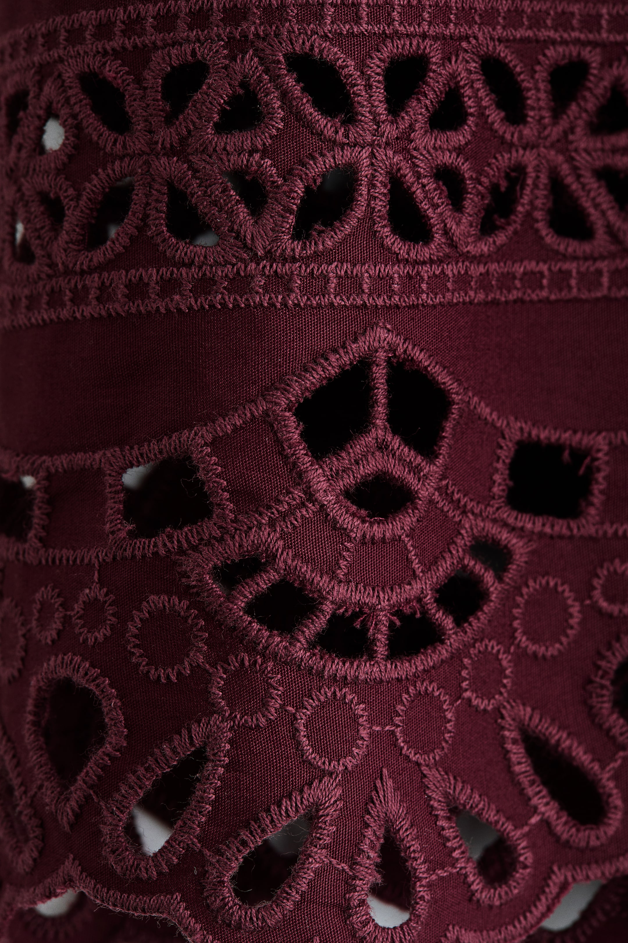 MAMA Shorts with Eyelet Embroidery