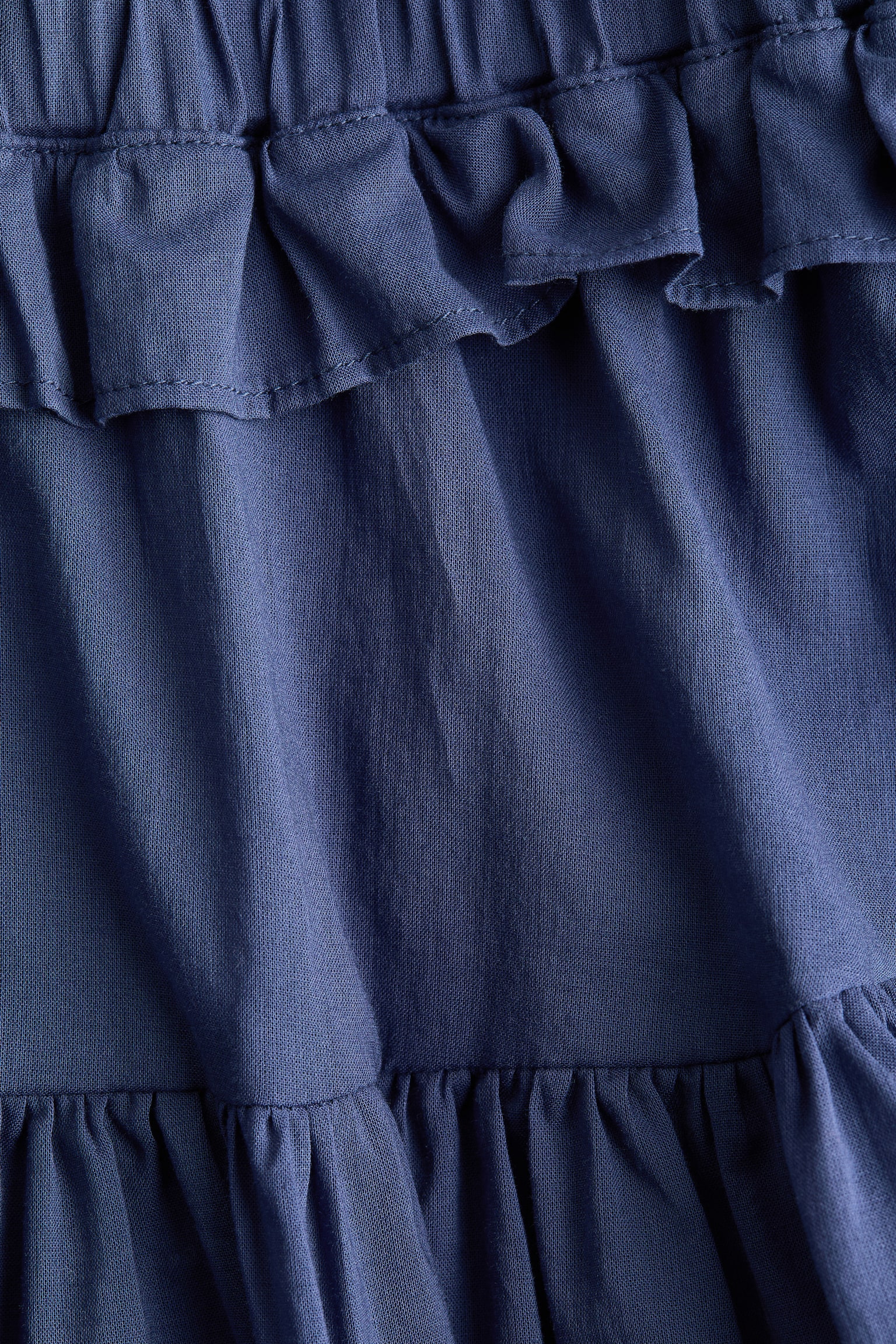 Flounced cotton dress - Dark blue - 3