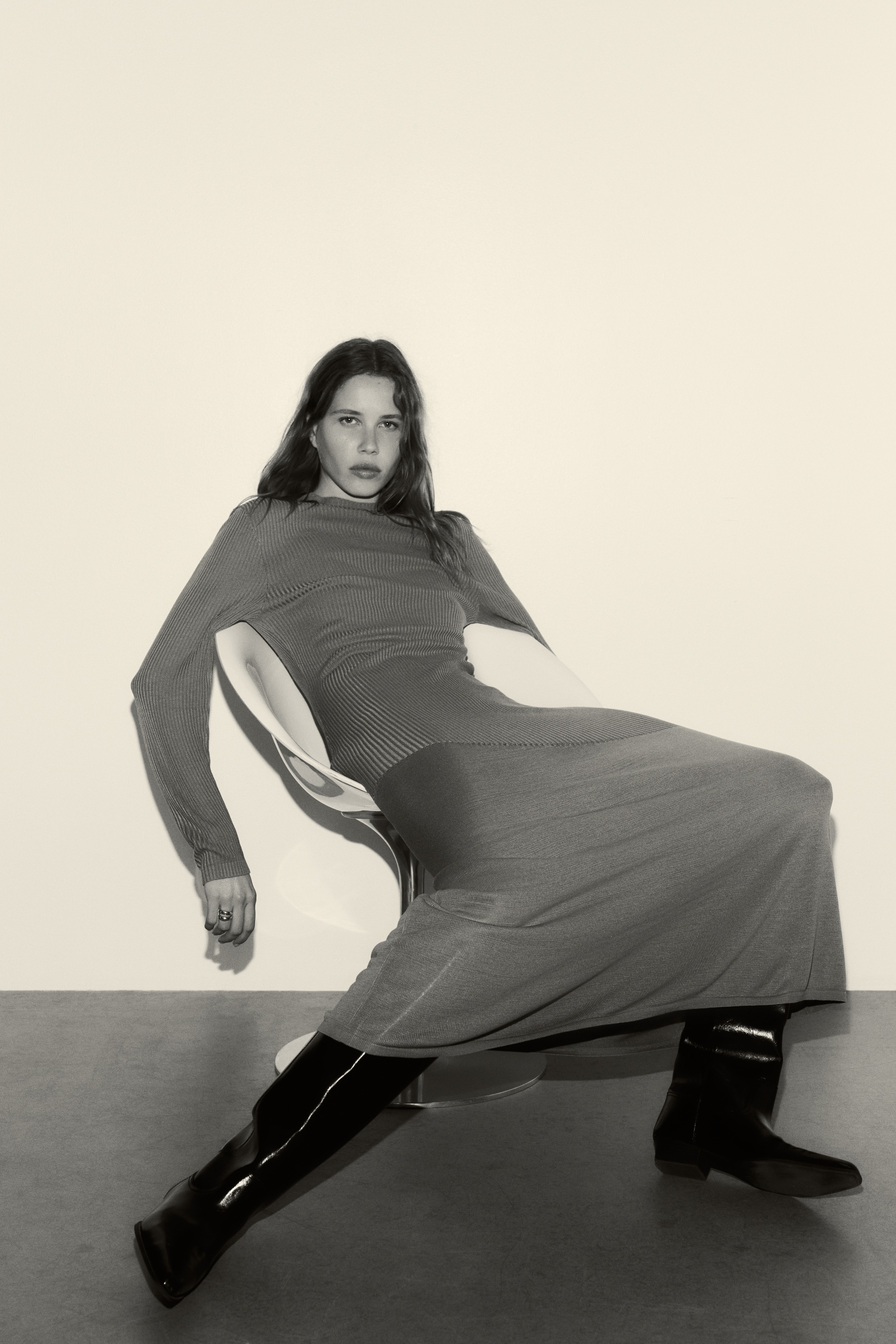 Rib-knit dress