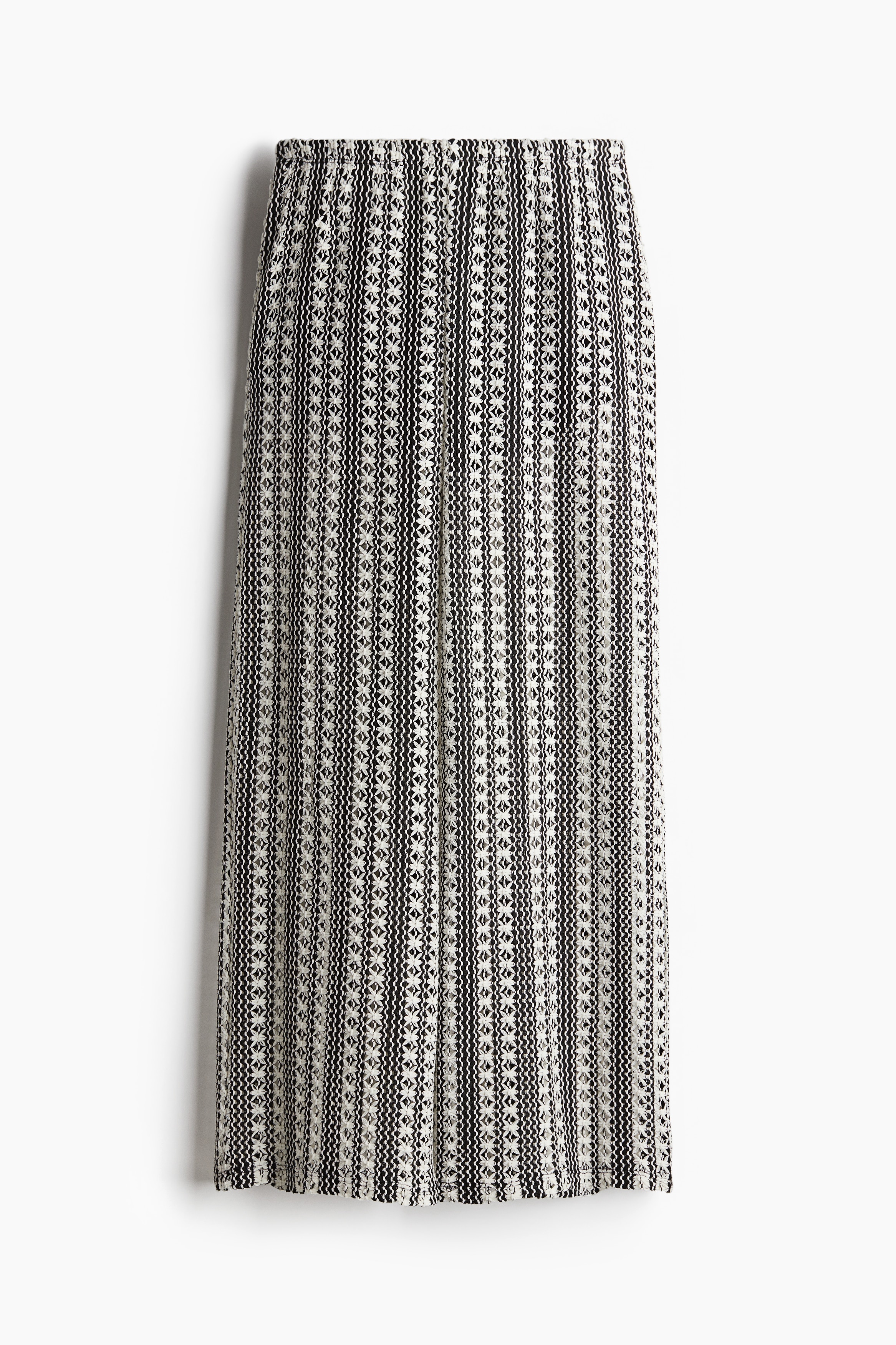 Pantaloni con motivo traforato - Nero/fantasia