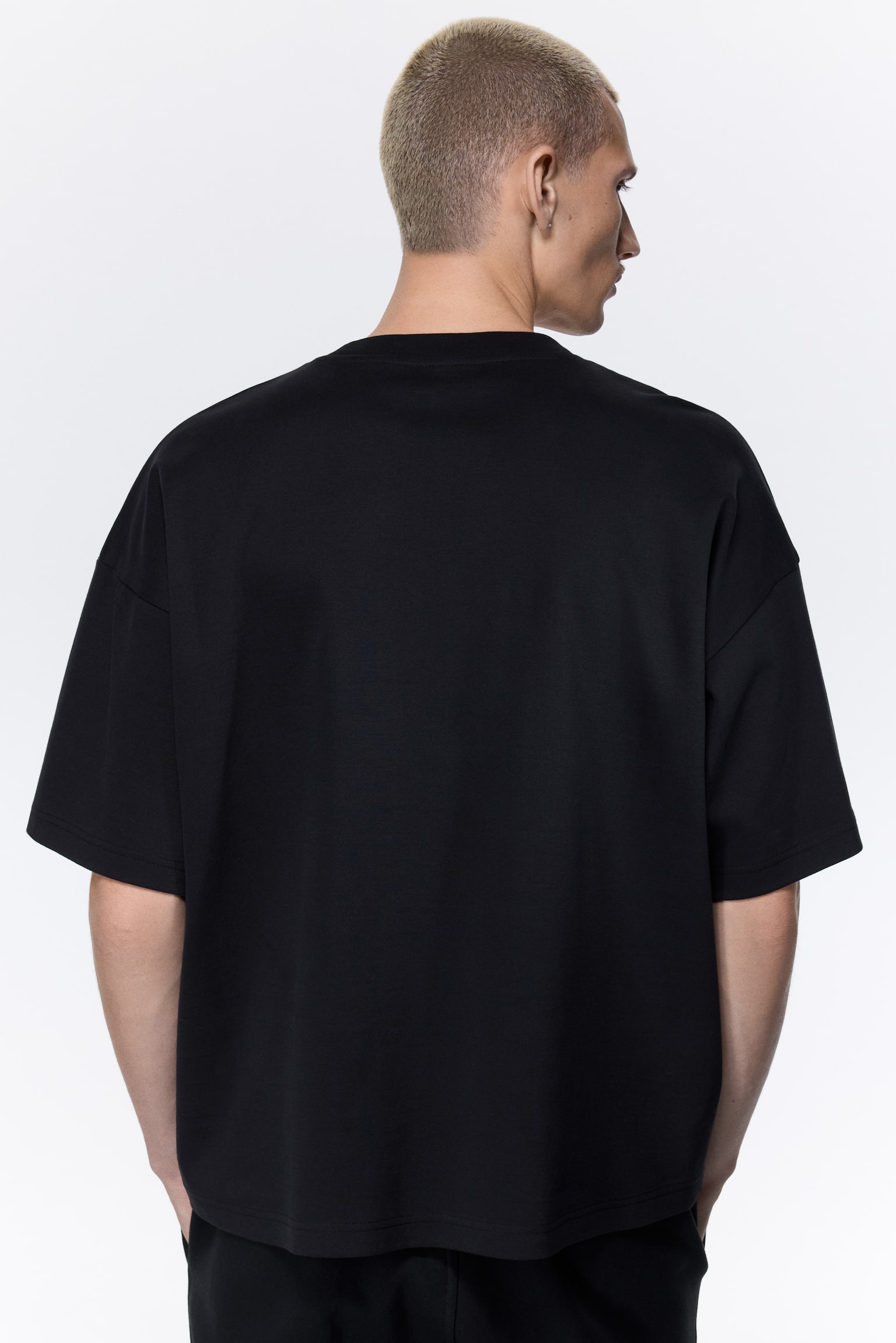 Oversized-Fit T-Shirt - Black/Gray/White/Dark beige - 5