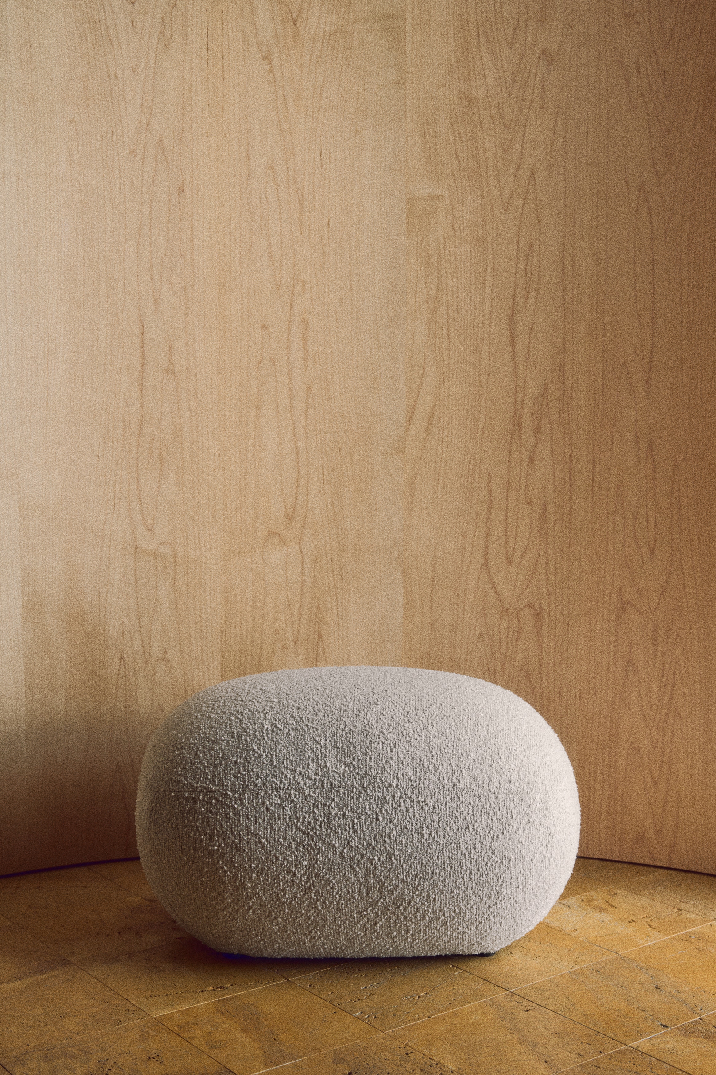 Pouf dalle linee rotondeggianti - Crema