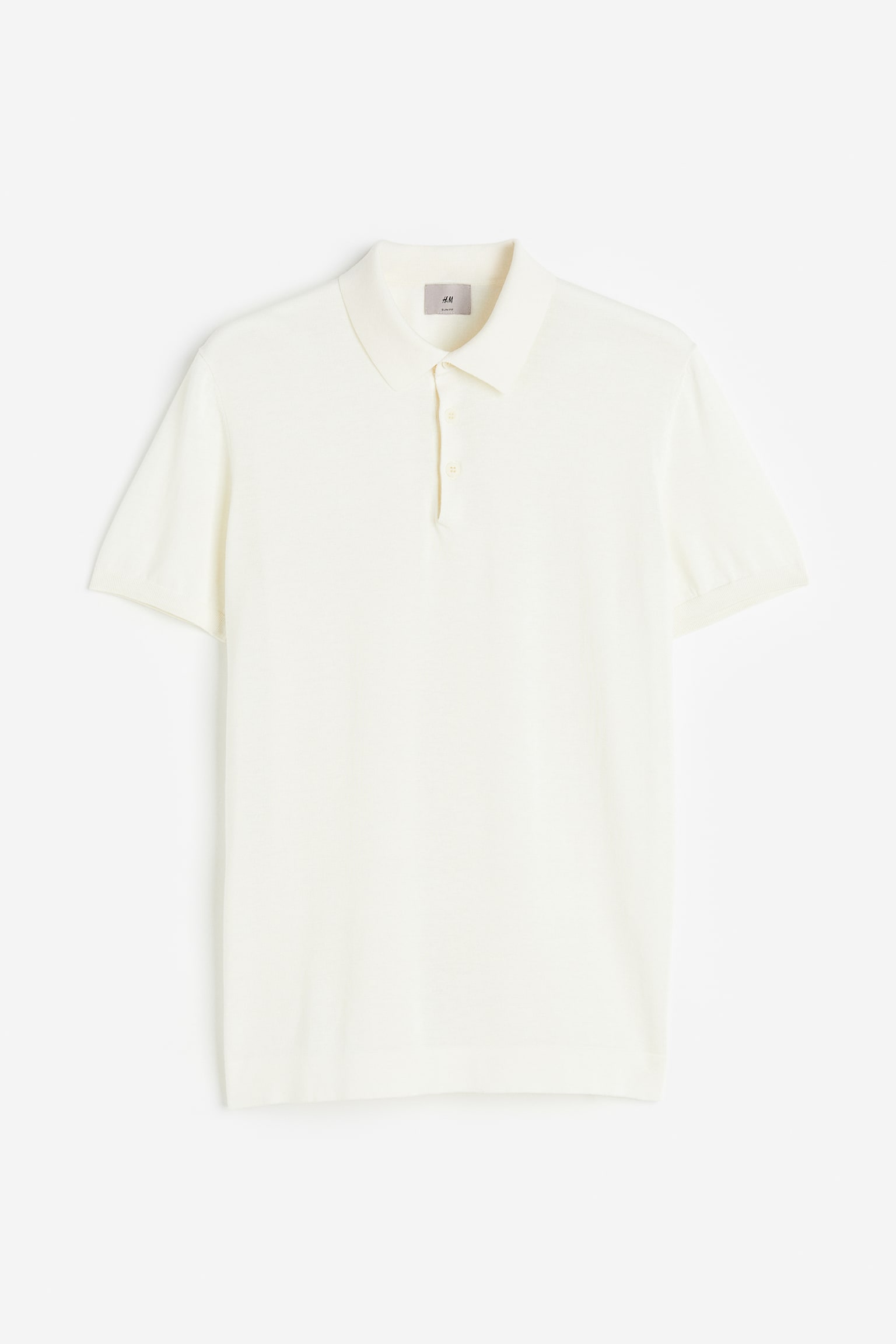 Slim Fit Silk-blend polo shirt - Cream - 1