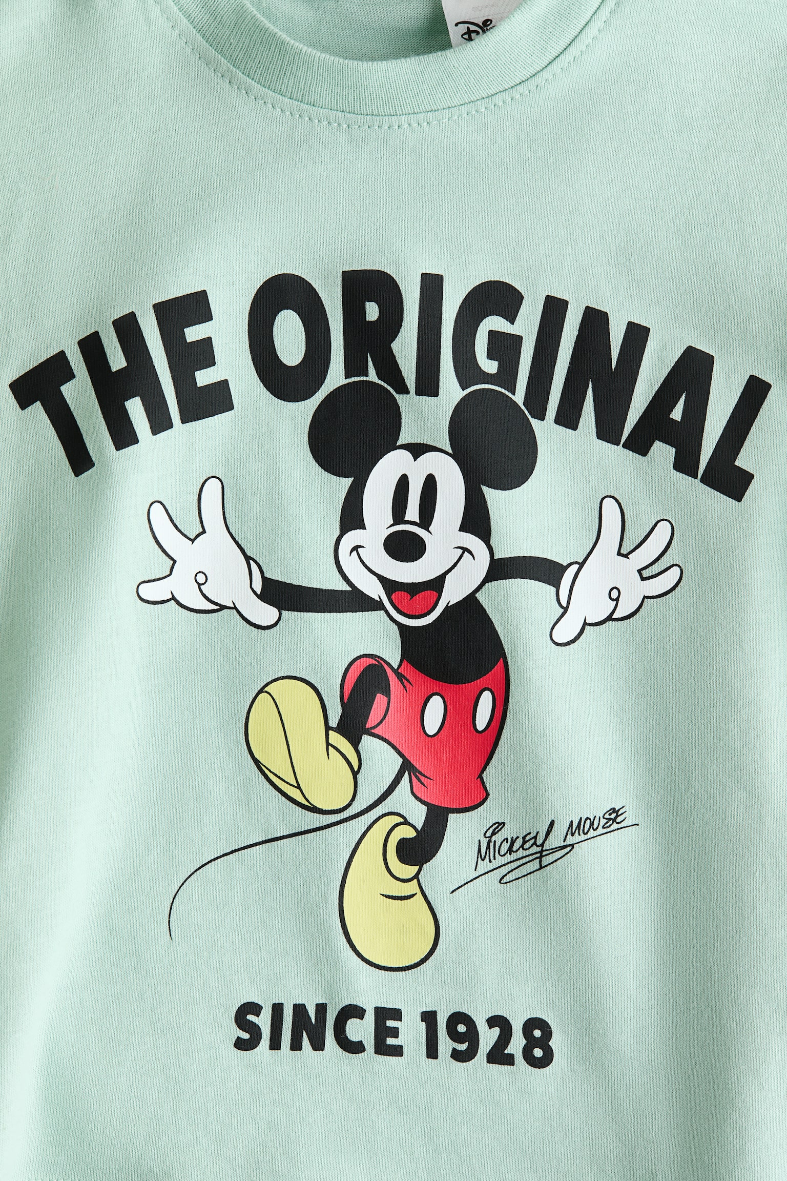 T-shirt i bomuld med tryk - Mintgrøn/Mickey Mouse - 2