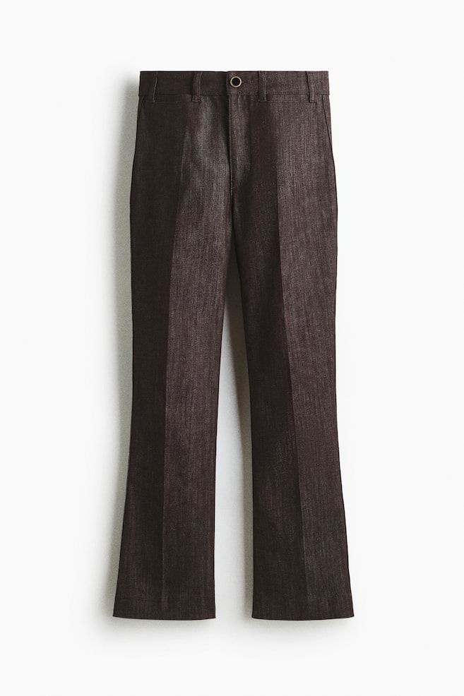 Flared High Ankle Jeans - Dark brown/Dark denim blue - 1