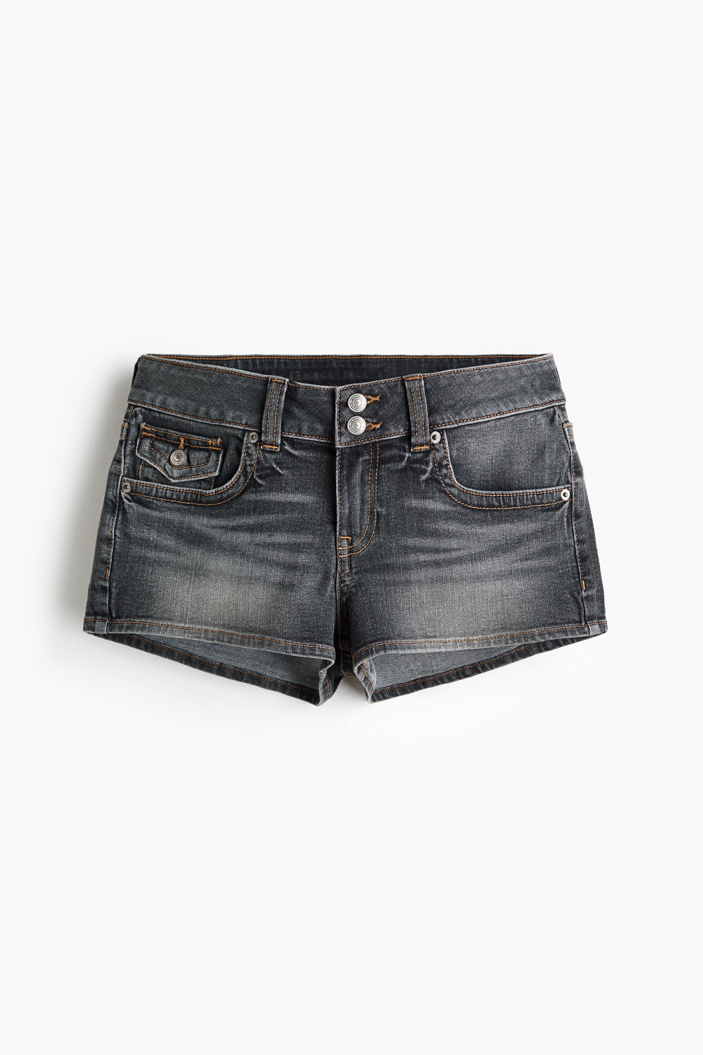 Minishorts i denim med lav midje - Denimgrå/Denimblå/Lys denimblå