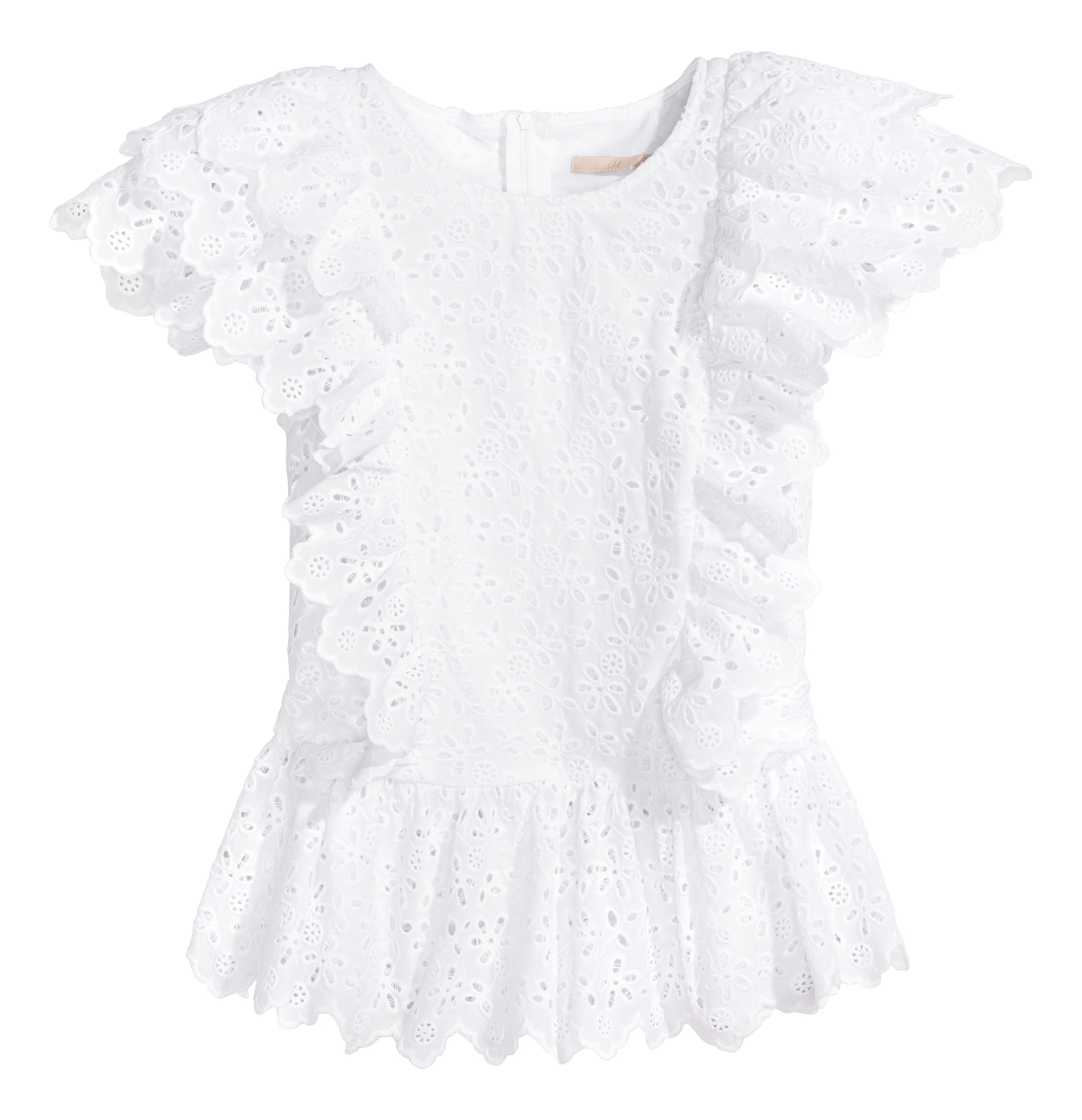 View larger image: Blouse with broderie anglaise - White - Ladies | H&M GB 1