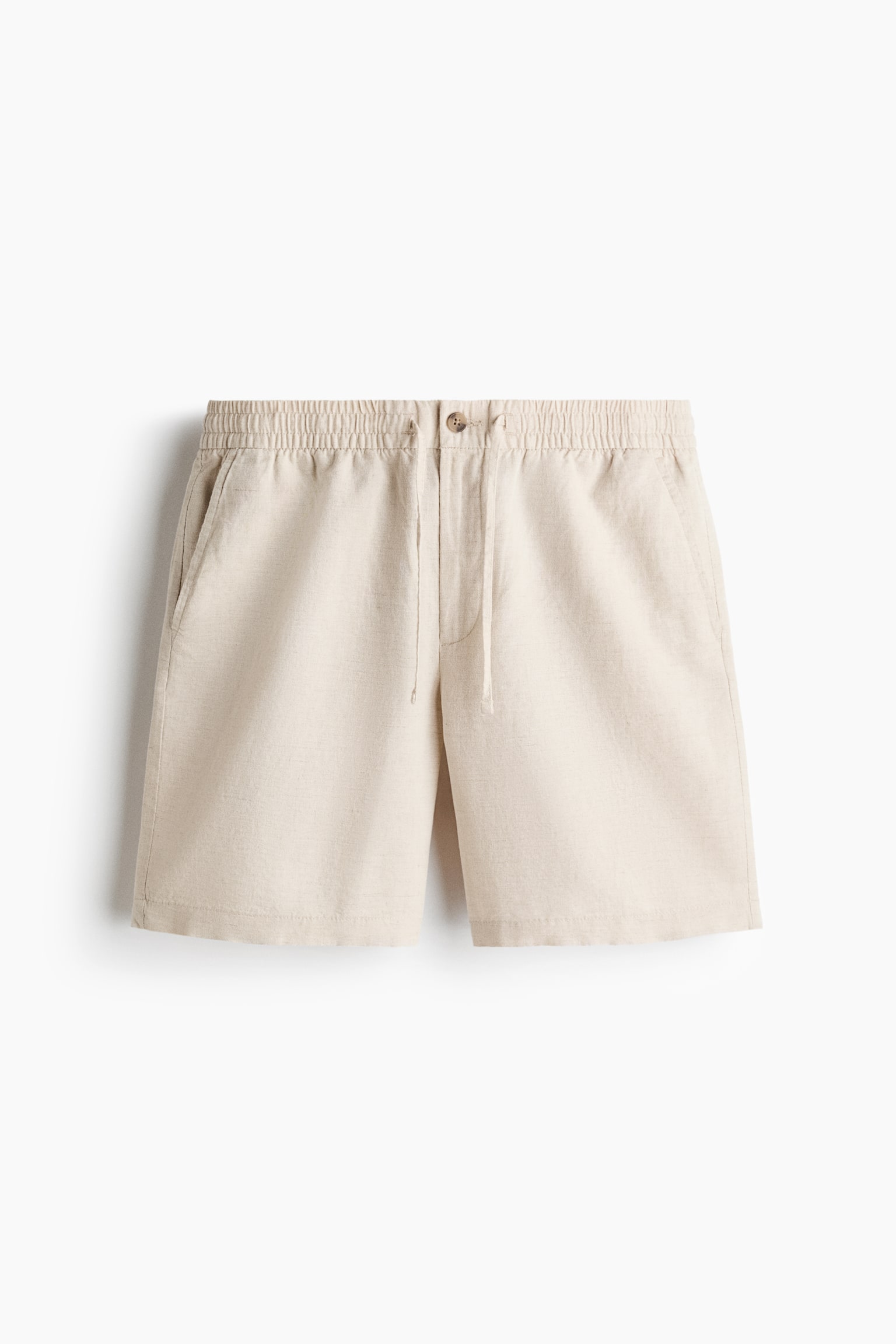 Regular Fit Linen-blend shorts - Light beige/Khaki green/White/Dark pink/Dark brown/Light blue/Black/White