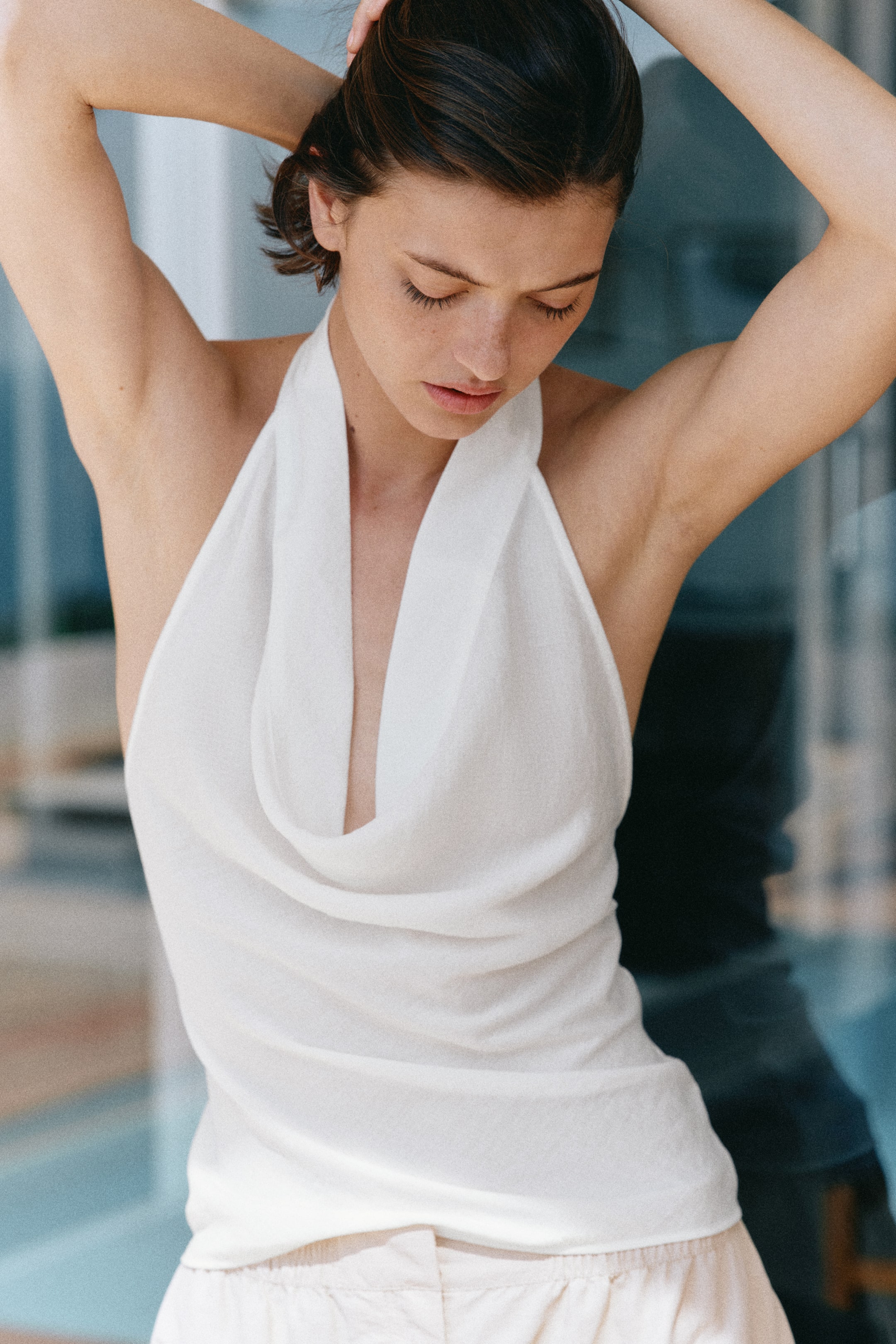 Cowl-Neck Halterneck Top