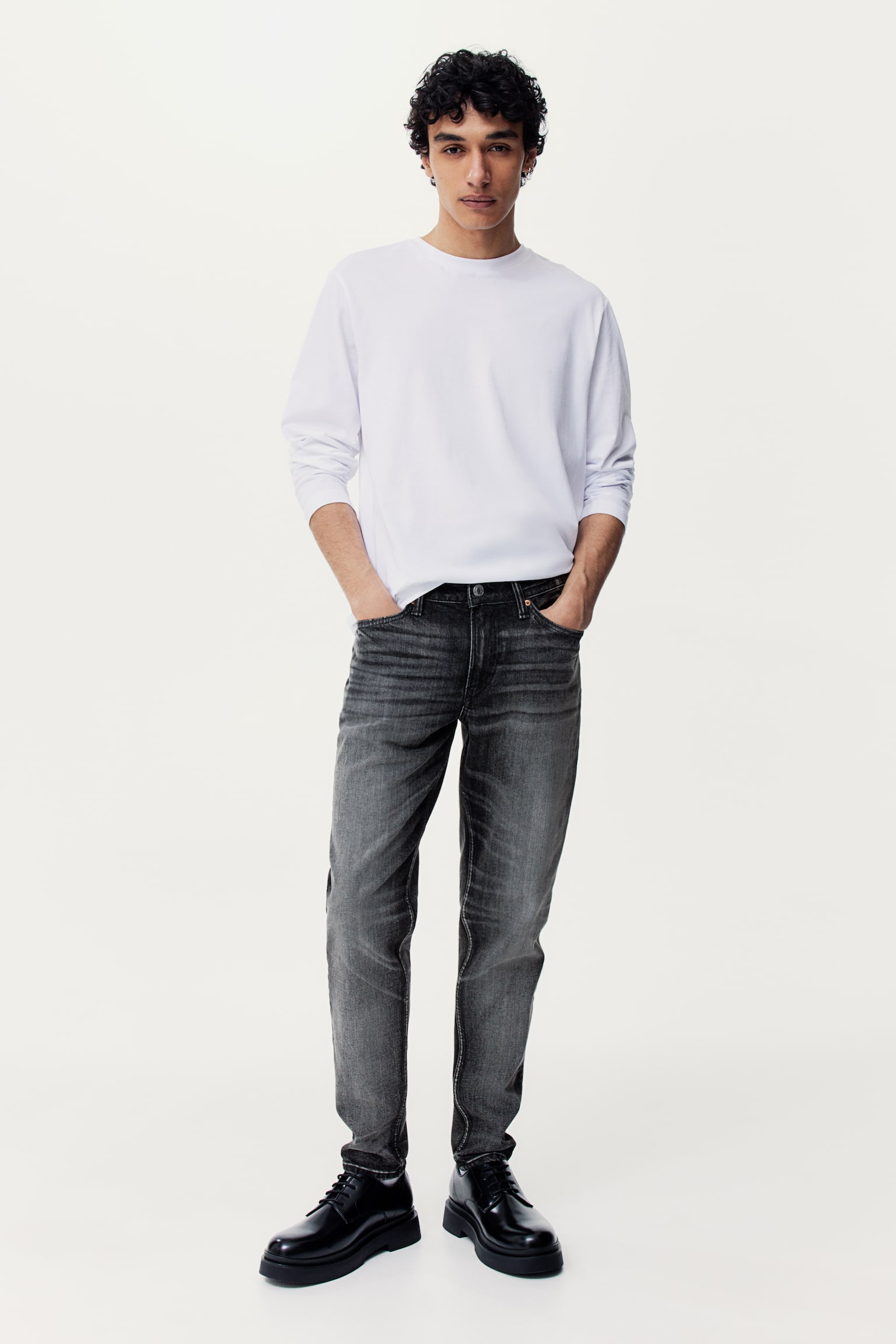 Regular Tapered Jeans - Gris foncé/Bleu denim/Noir/Gris denim/Bleu denim clair/Gris denim foncé - 1