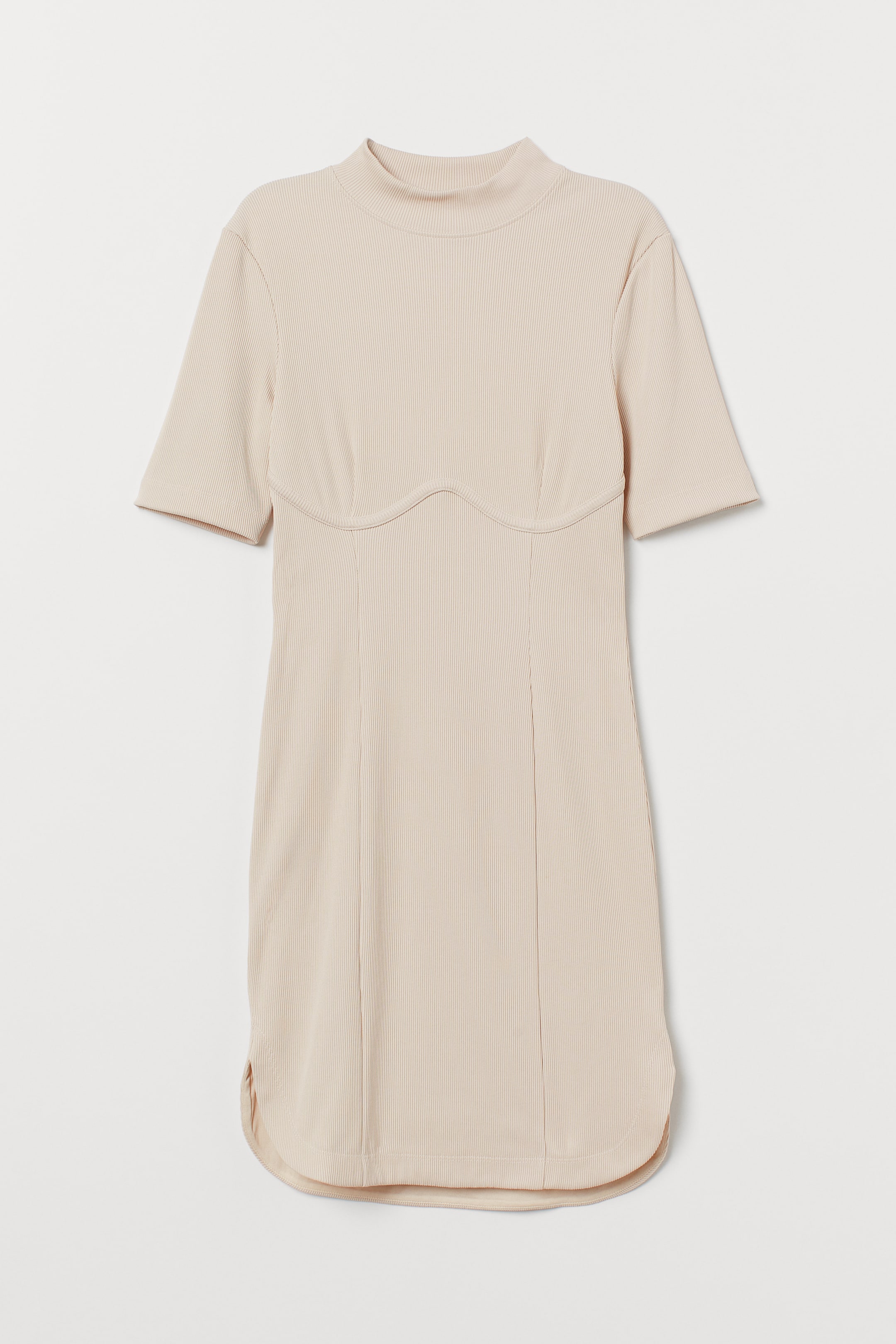 Größeres Bild anzeigen: Geripptes Bodycon-Kleid - Hellbeige - Ladies | H&M AT 1