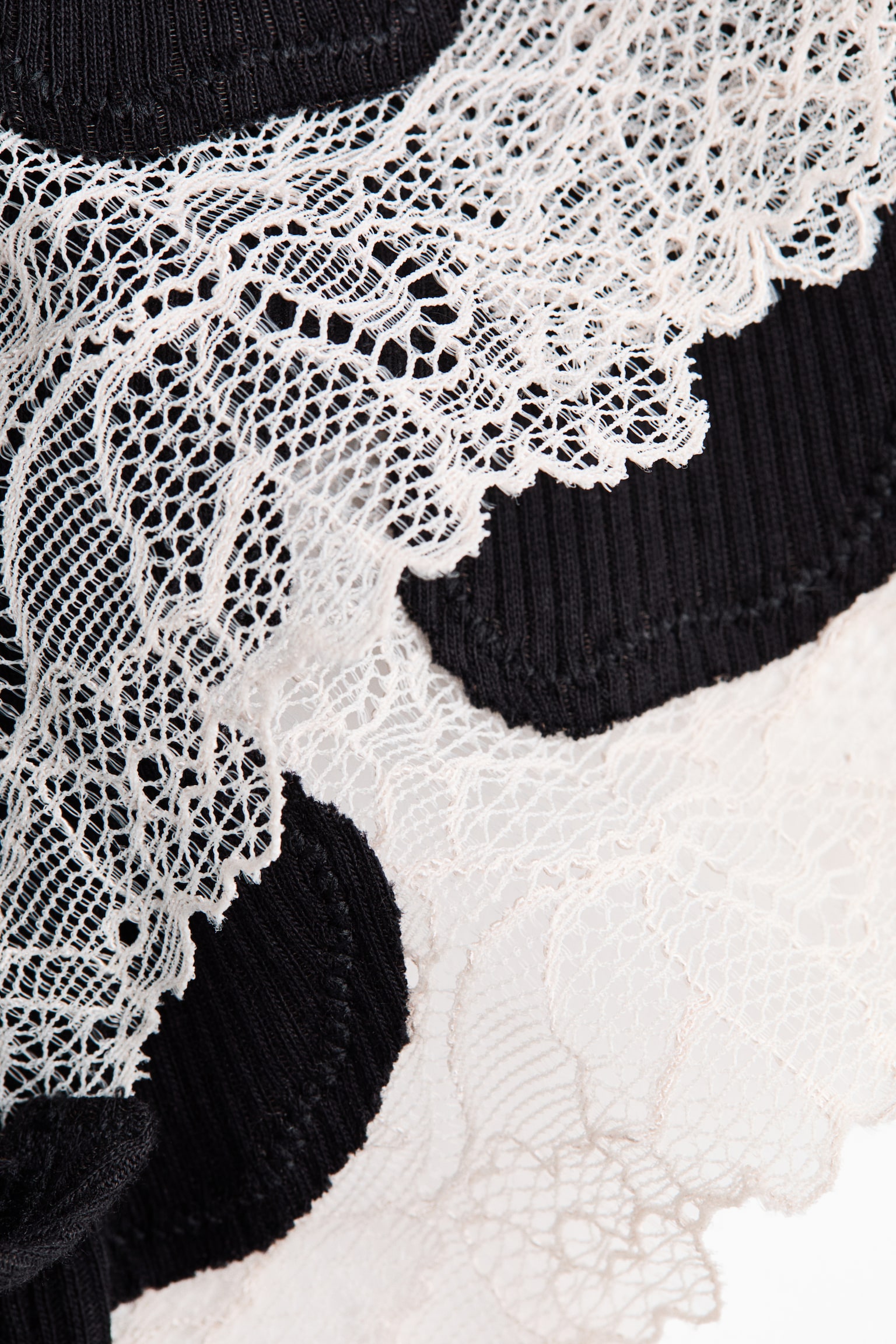 2-pack lace-trimmed cotton hipster briefs - Black/Cream/Dark brown/Black - 5