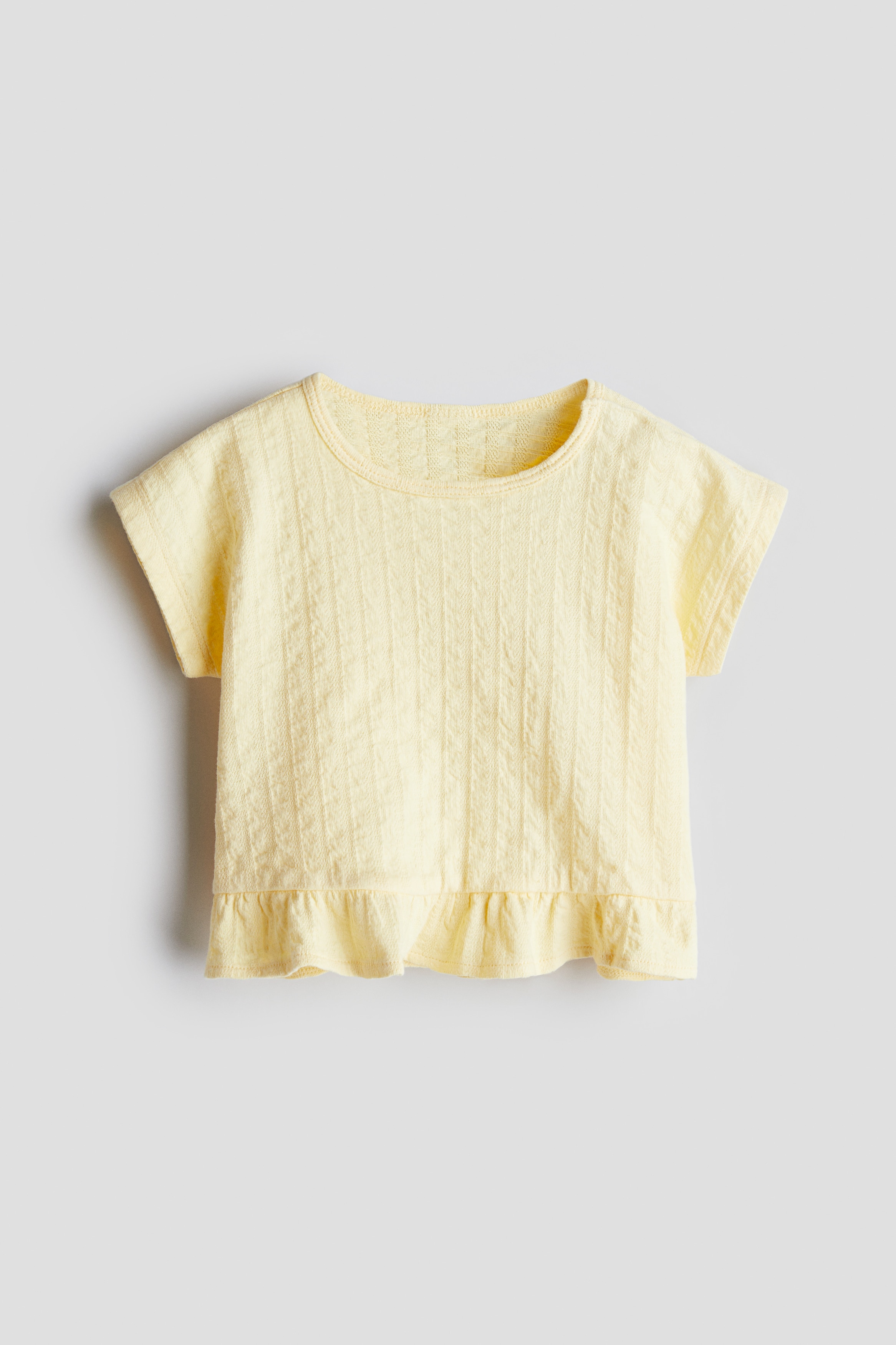 Top volanté - Jaune/Crème/pois