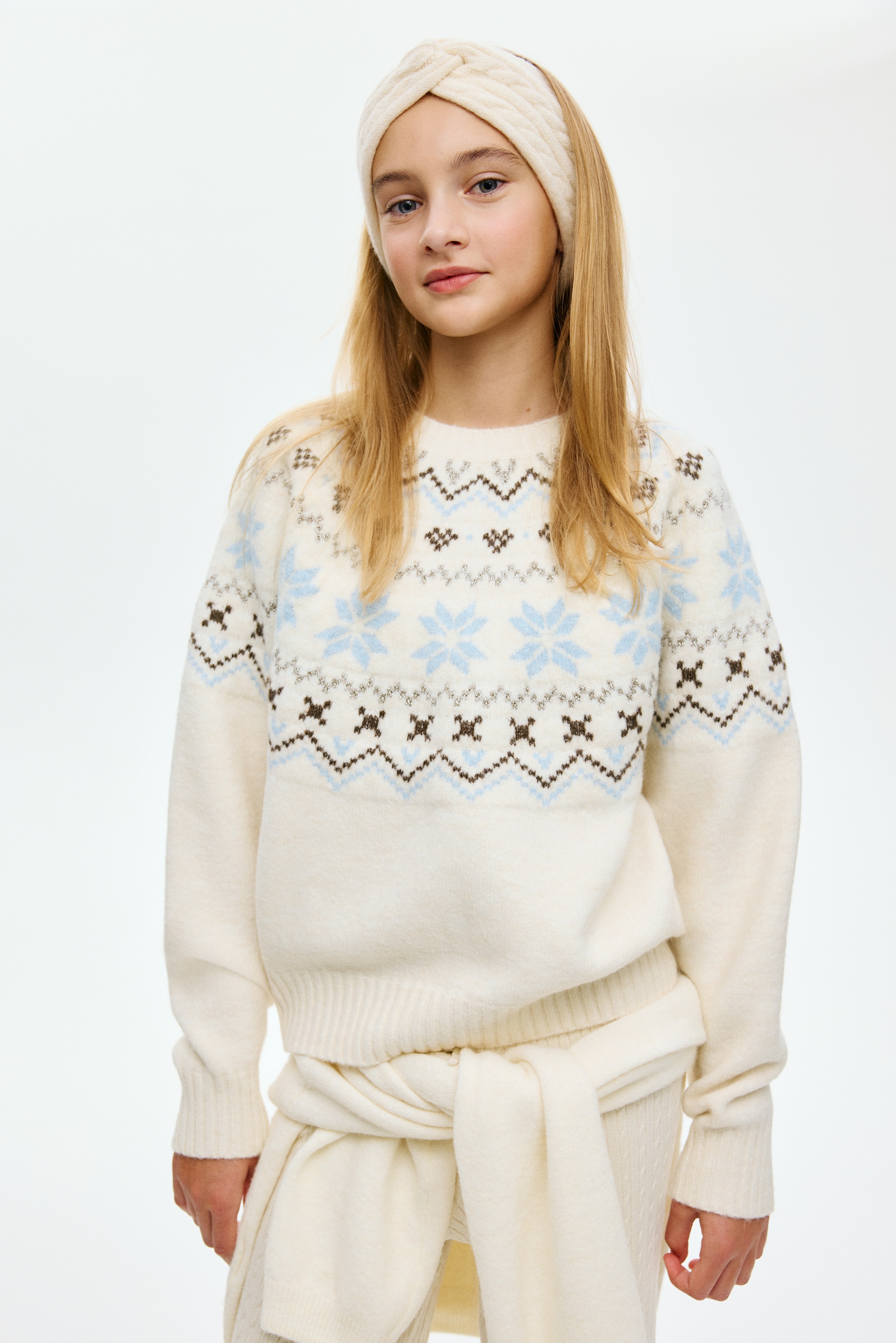 H & M - ジャカードニットセーター - ホワイト