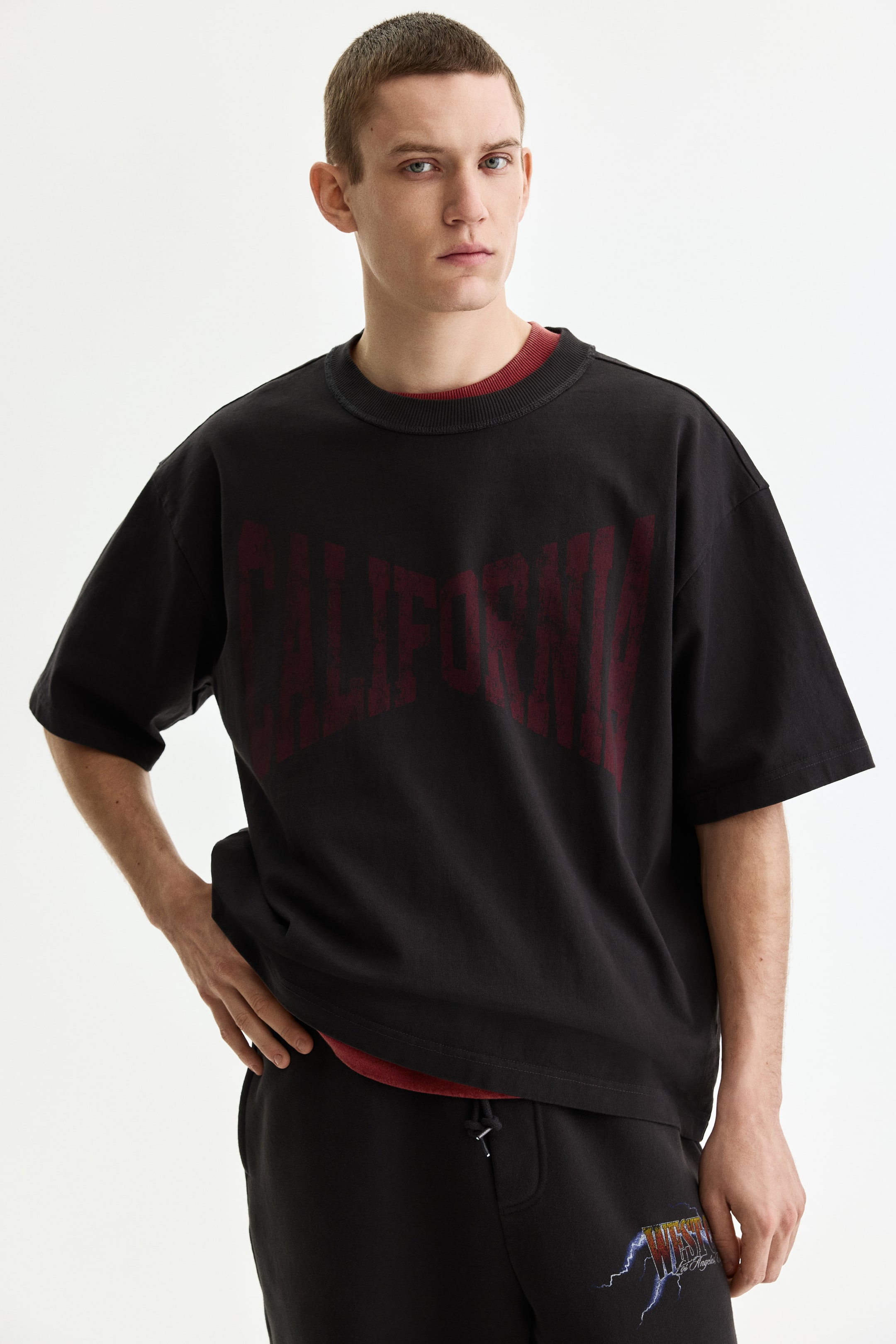 View larger image: Loose-Fit Printed T-Shirt - Dark brown/California - Men | H&M US 1