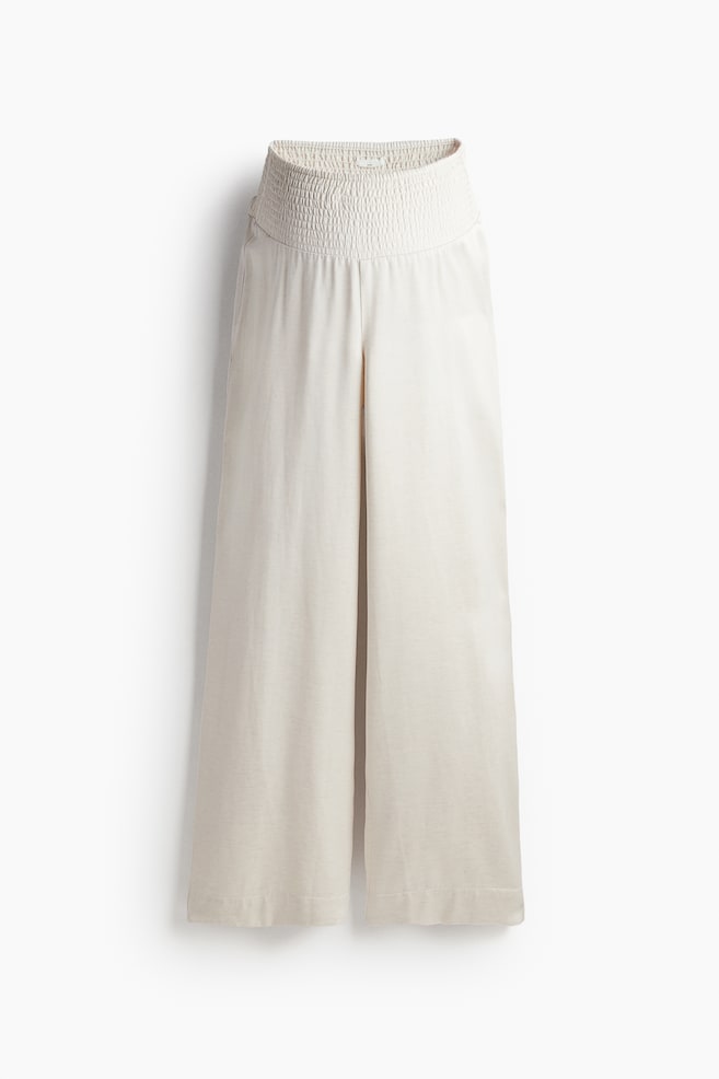 MAMA Before & After satin trousers - Cream - 1