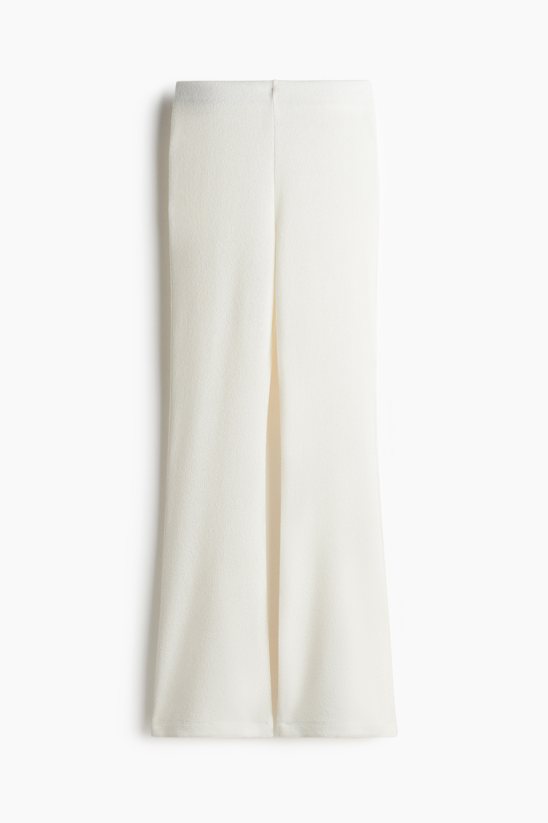 Flared Knit Pants - White