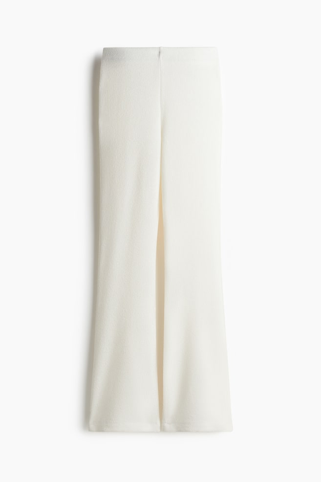 Flared Knit Pants - White - 1