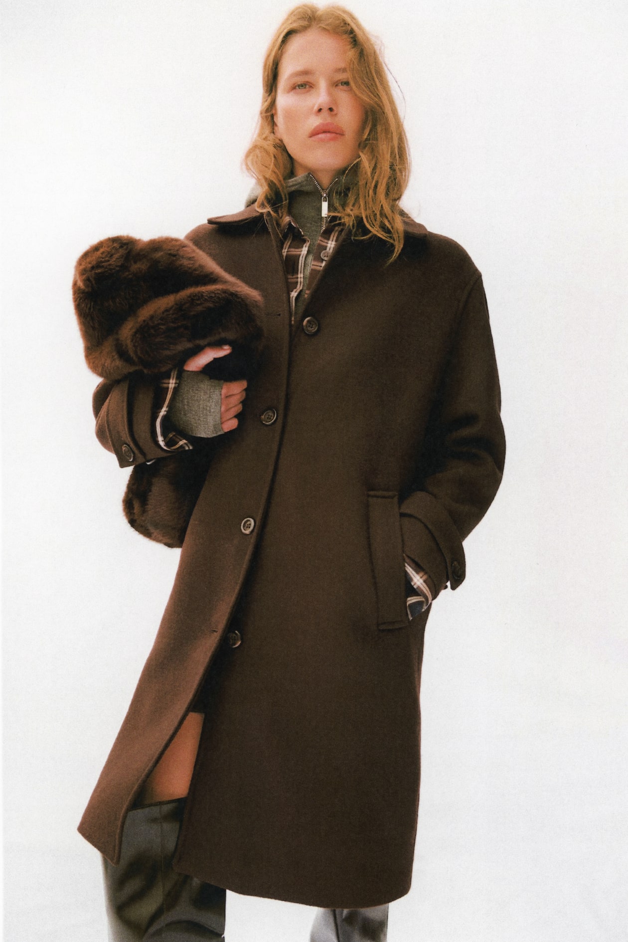 Manteau 3/4 - Marron foncé - FEMME | H&M FR