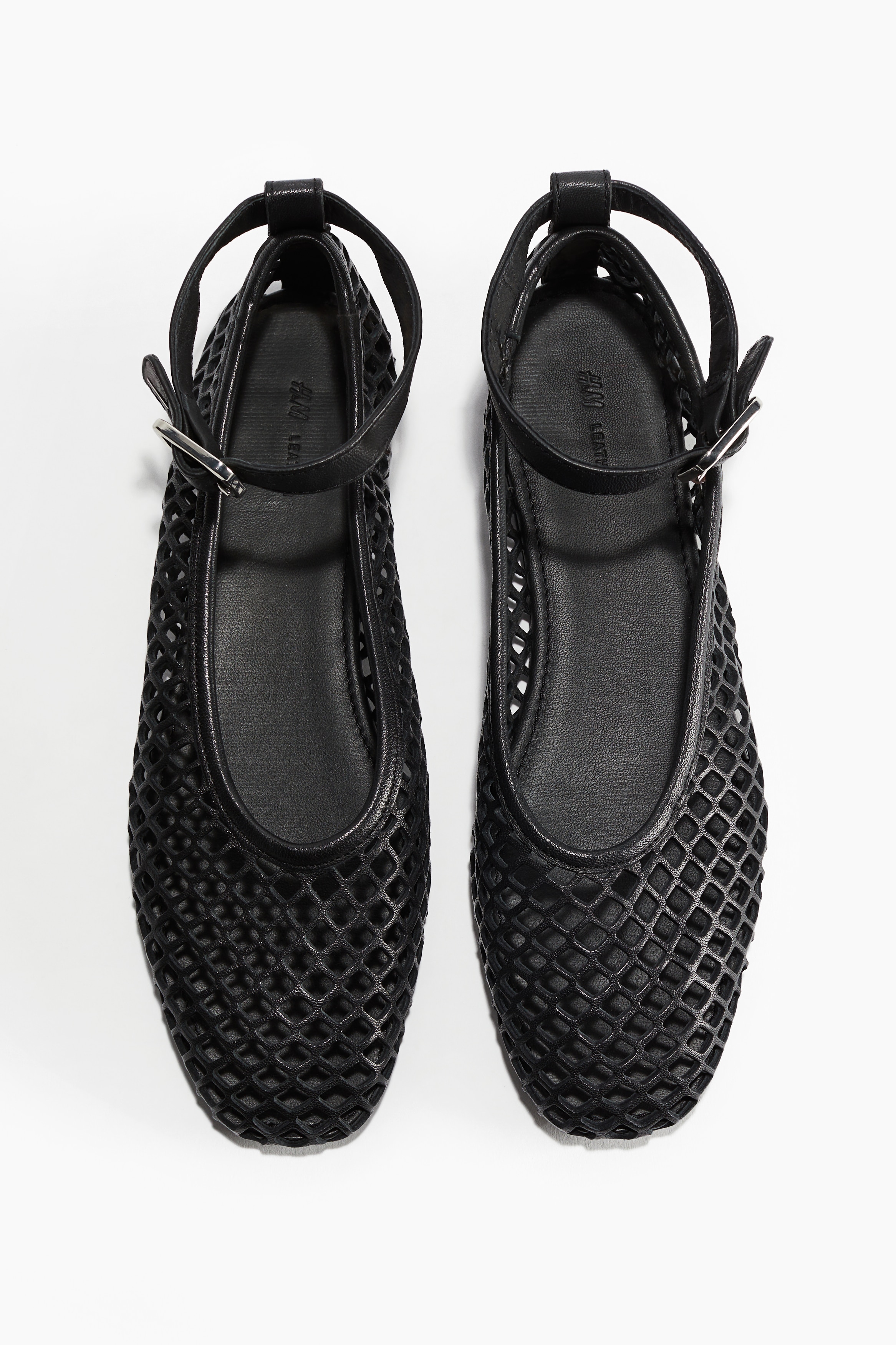 Perforated leather ballet pumps