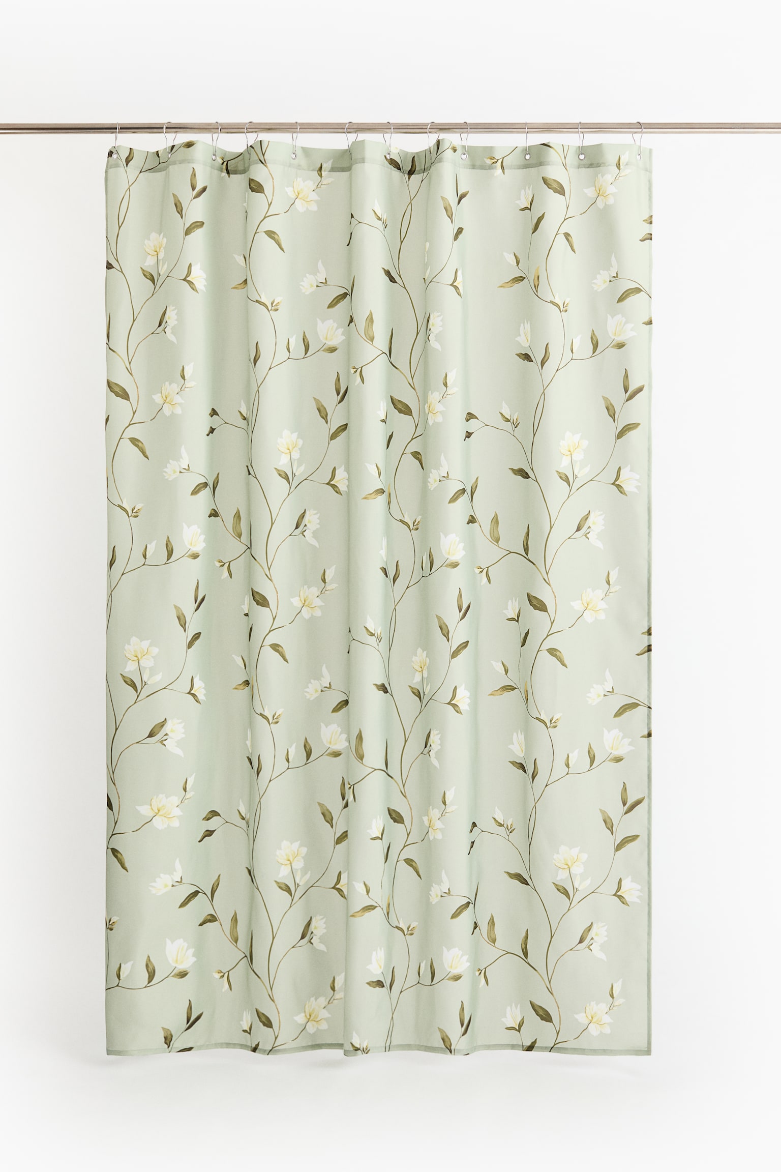 Floral shower curtain - Light green/Floral/White/Floral - 3