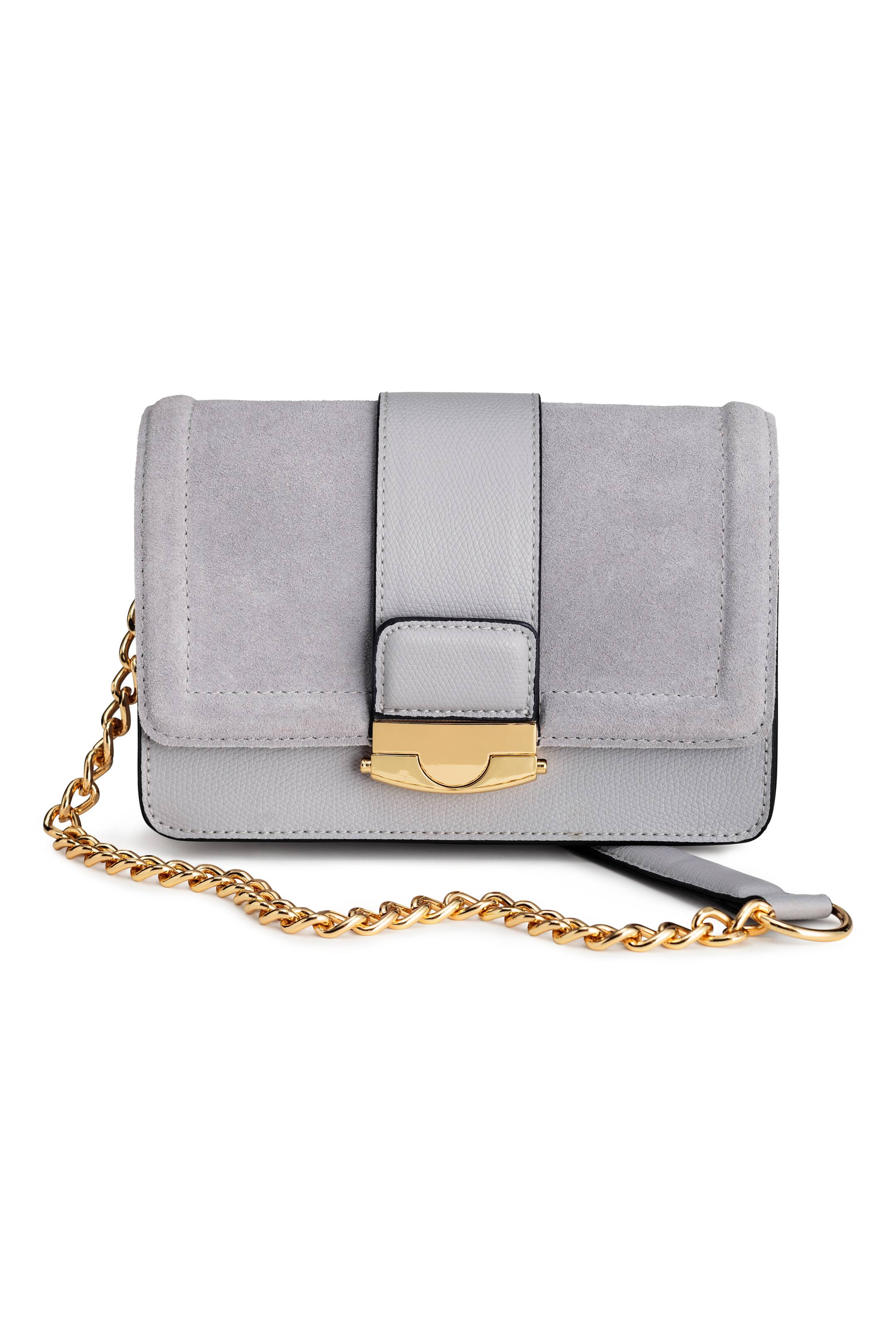 View larger image: Bag with suede details - Light grey - Ladies | H&M GB 1