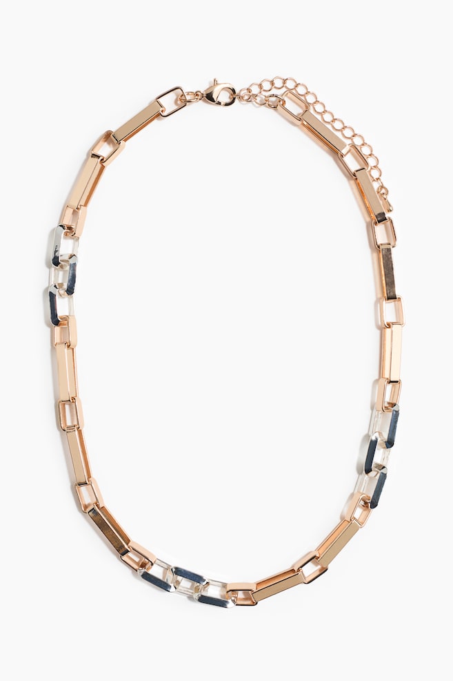 Two-Tone Chain Necklace - Gold-colored - 1