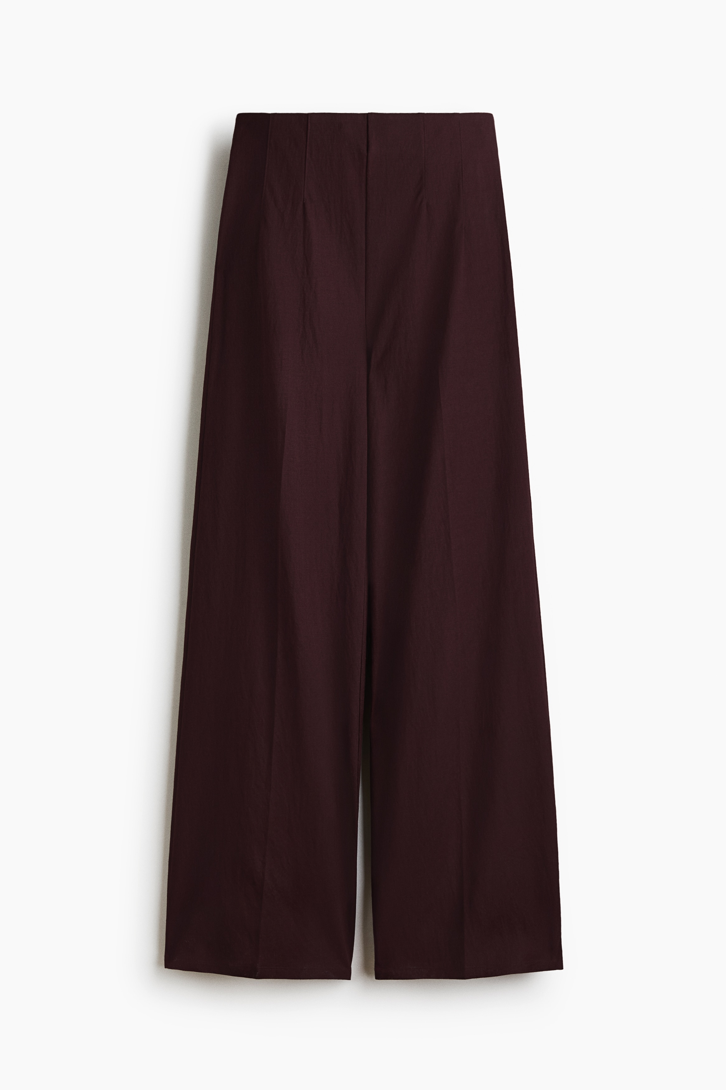 Wide pull-on trousers - Dark brown/Cream/Rust brown