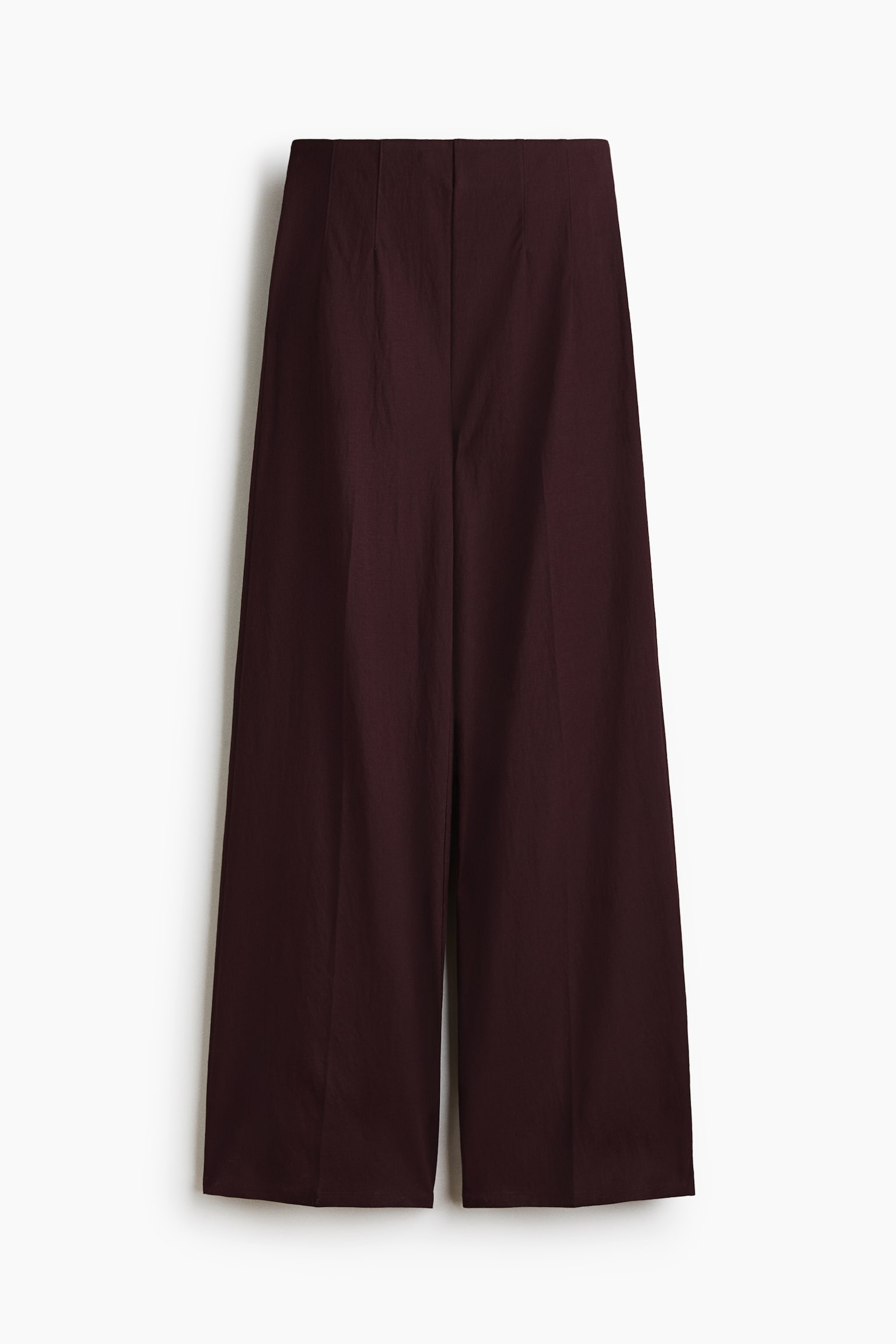 Pantalón amplio con cintura elástica - Marrón oscuro/Marrón teja/Crema - 1