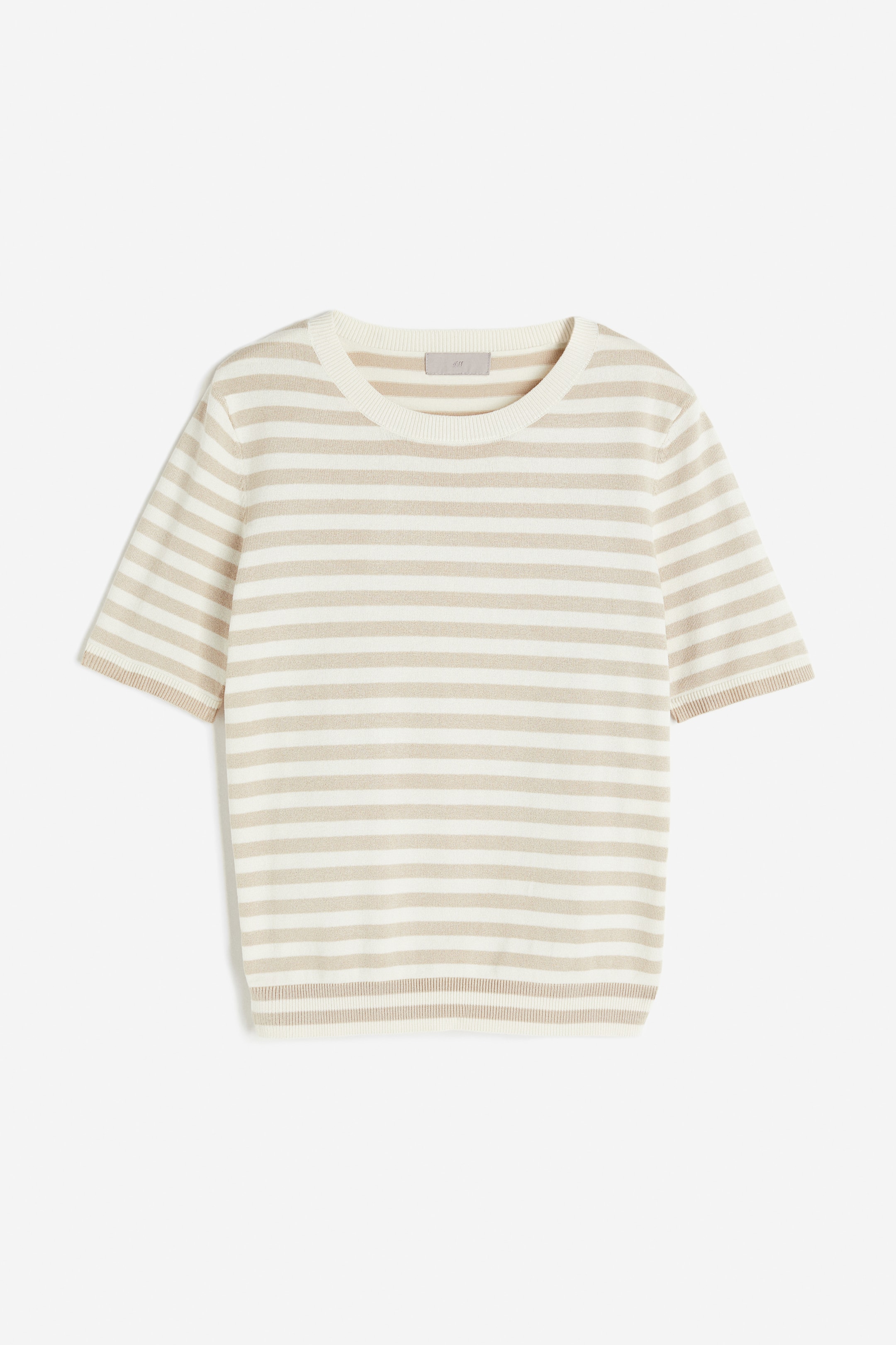 View larger image: Fine-knit Top - Cream/beige striped - Ladies | H&M US 1