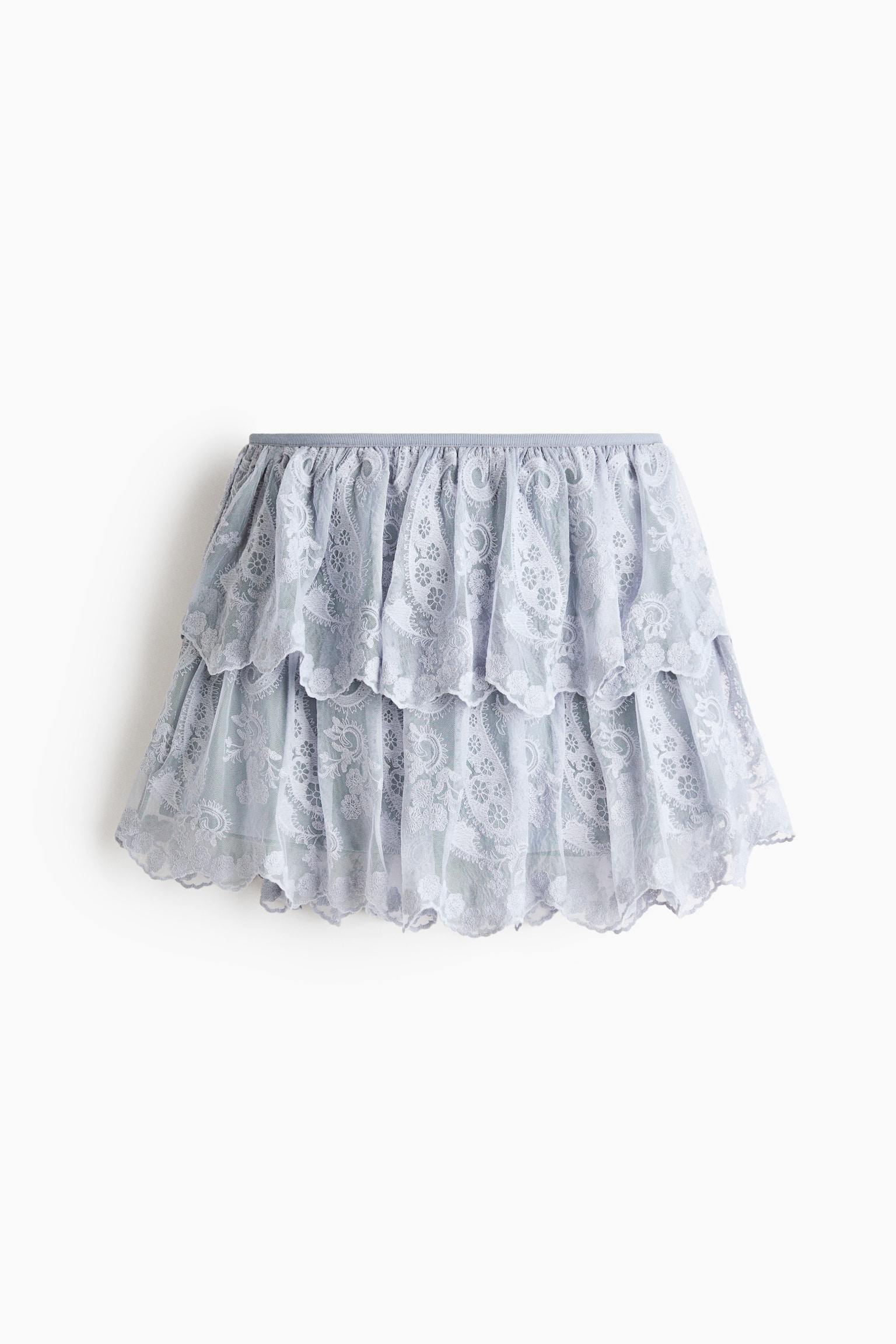 Embroidered tiered skirt - 2