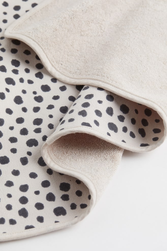 Hooded bath towel - Light beige/Leopard print/White/Spotted - 3