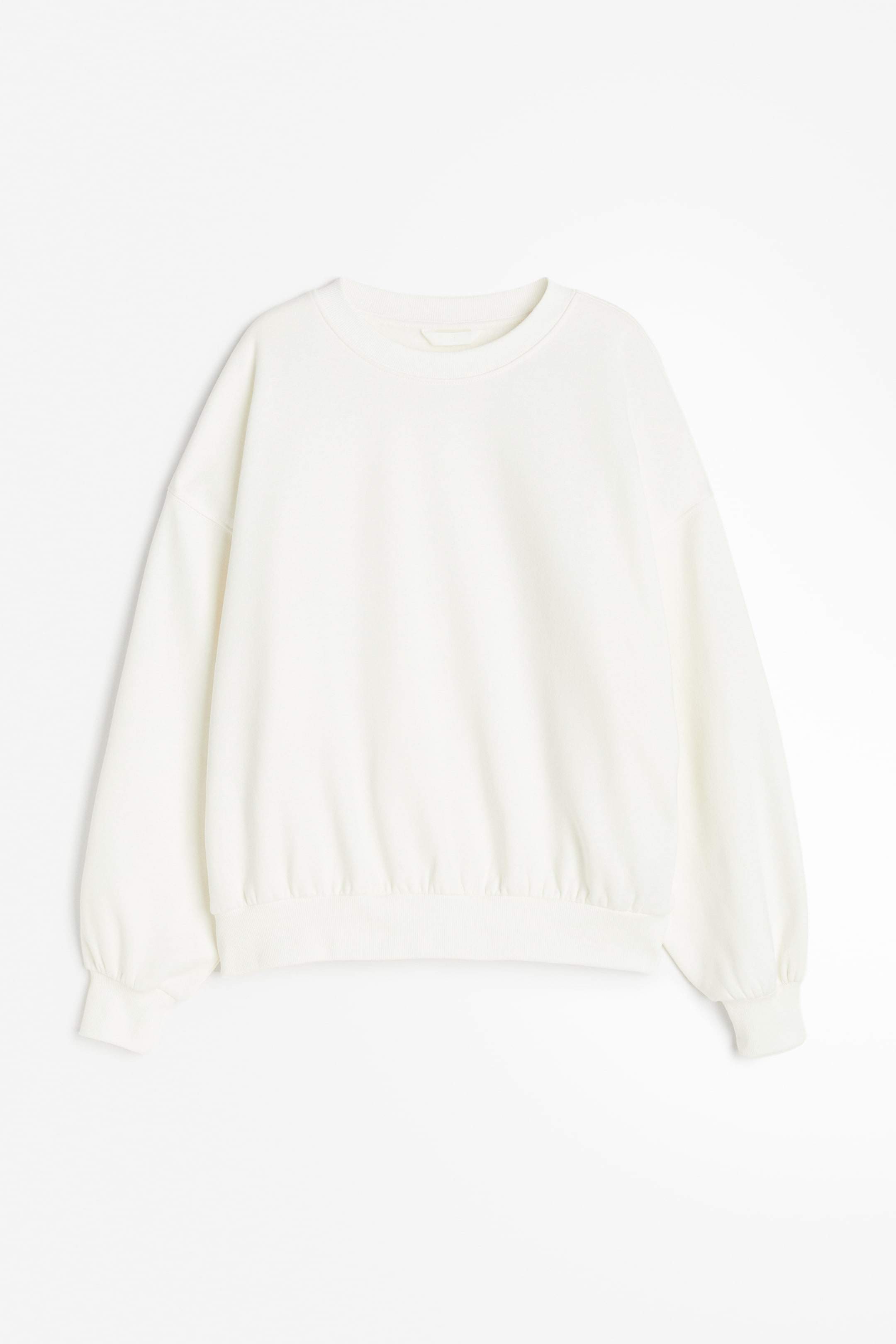 Sweatshirt - Round Neck - Long sleeve - White - Ladies | H&M US