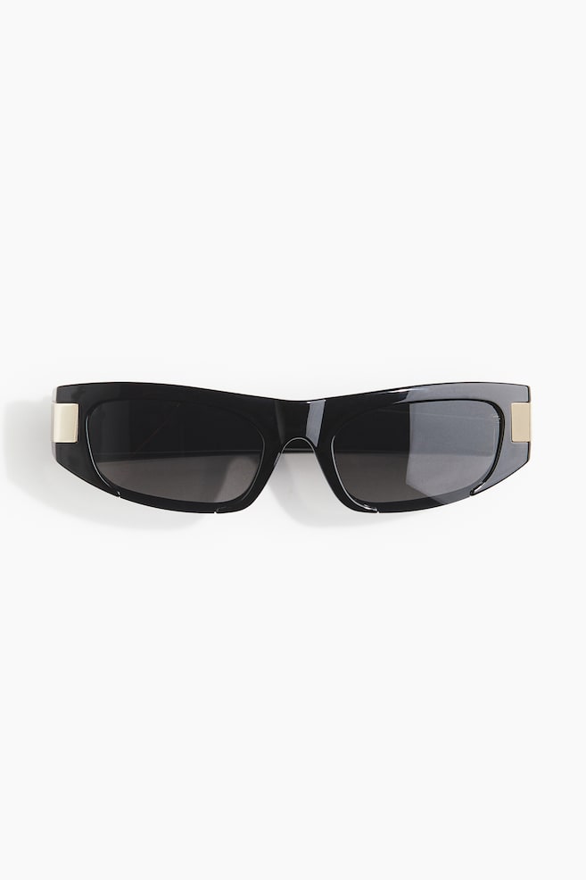 Slim Cat Eye Sunglasses - Black - 1