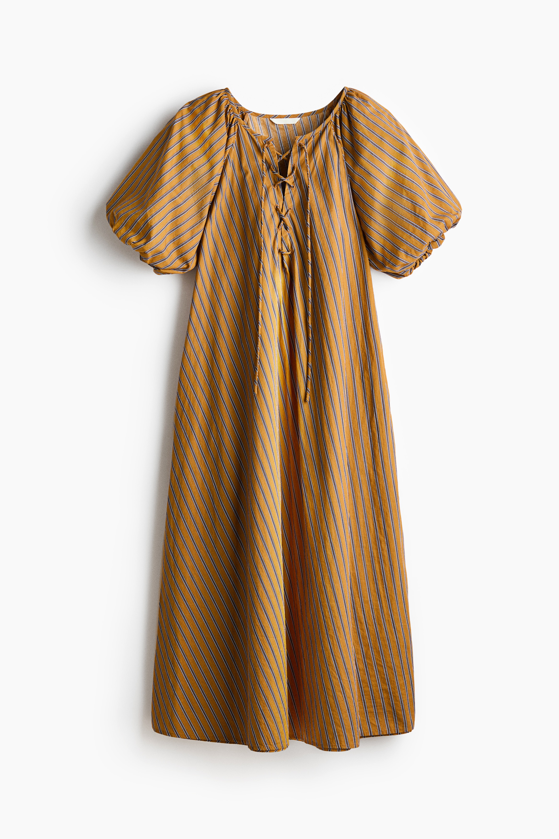 Robe trapèze en popeline - Marron/rayé