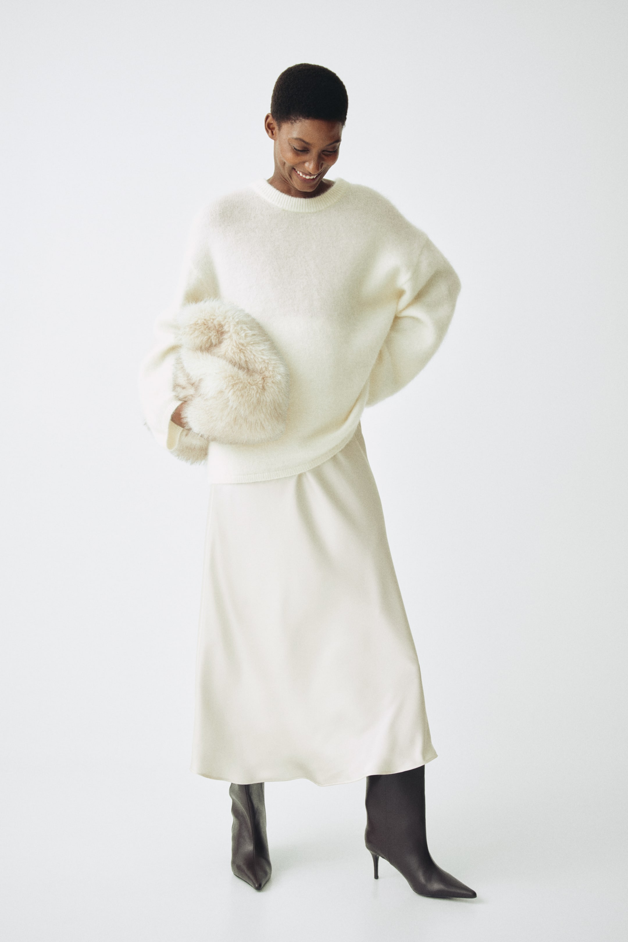 Se større billede: MAMA Trøje i mohairblanding - Creme - DAME | H&M DK 3