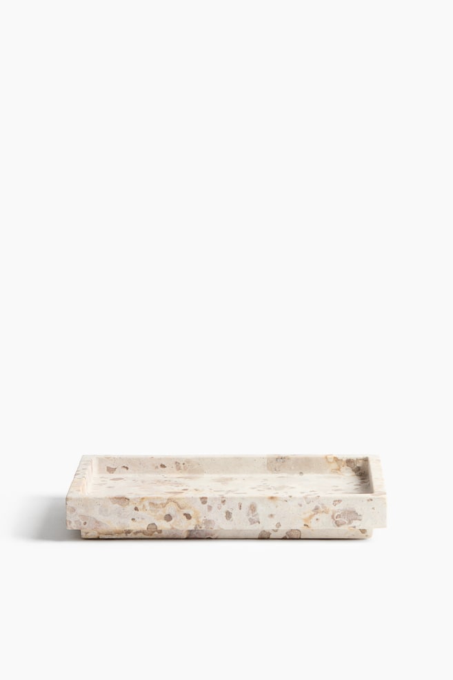 Marble Serving Tray - Light beige/marbled - 1