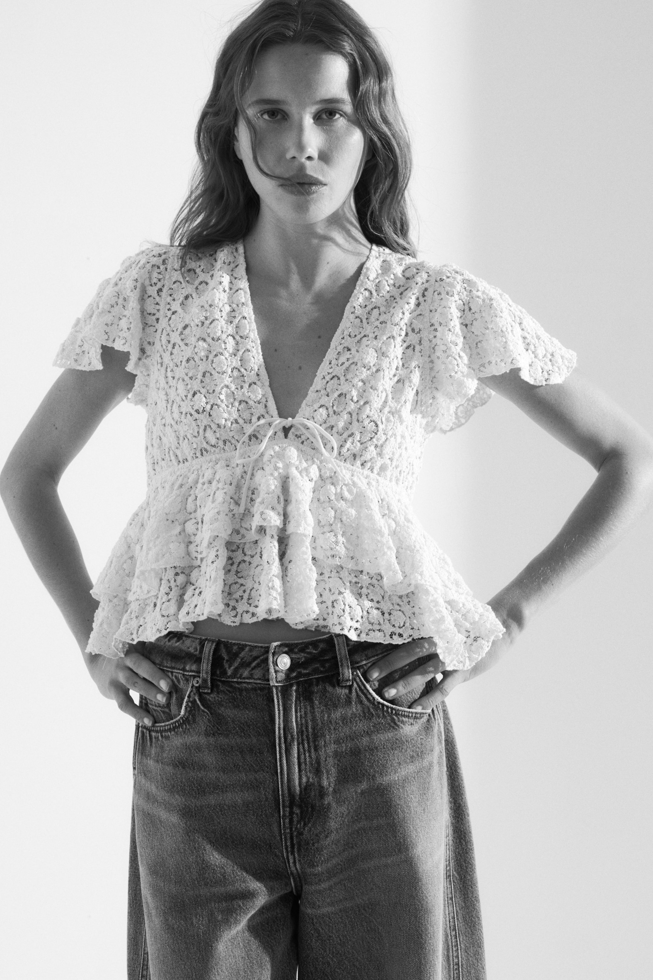 Lace Peplum Top