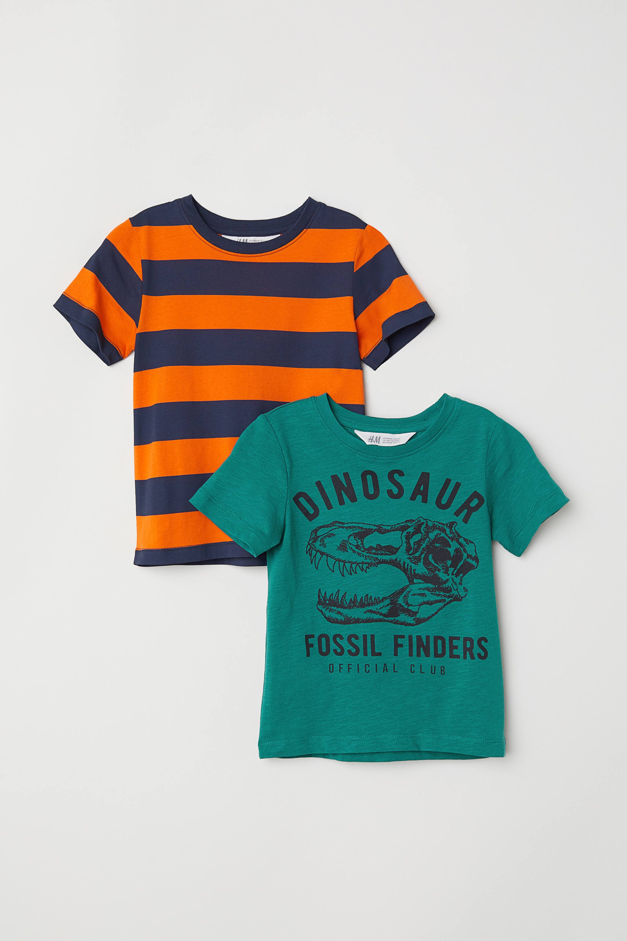 Büyük resmi görüntüle: 2'li Tişört - Yeşil/Dinozor - ÇOCUK | H&M TR 1