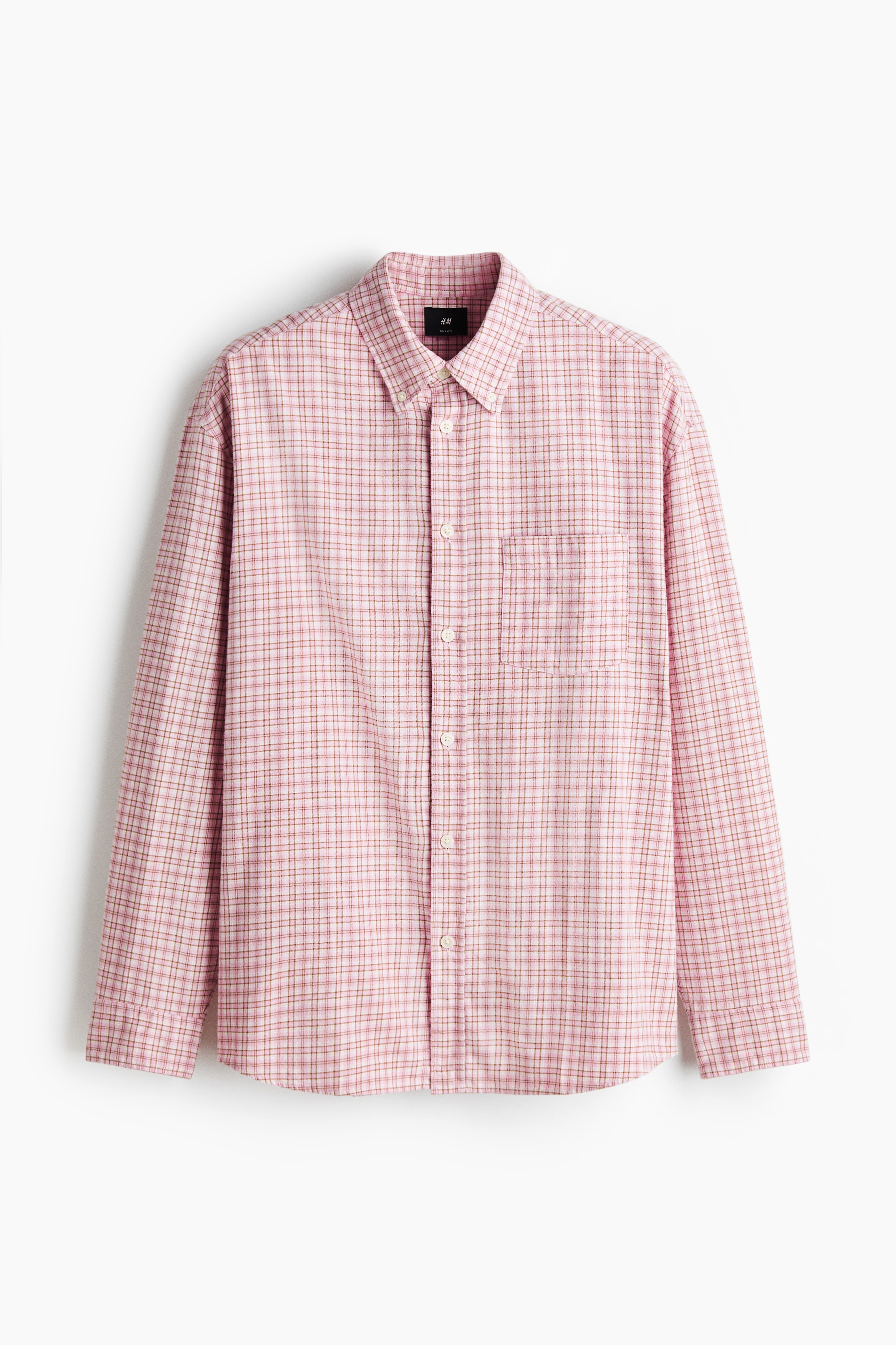 Relaxed Fit Cotton shirt - Pink/Checked/Brown/Checked/Beige/Checked