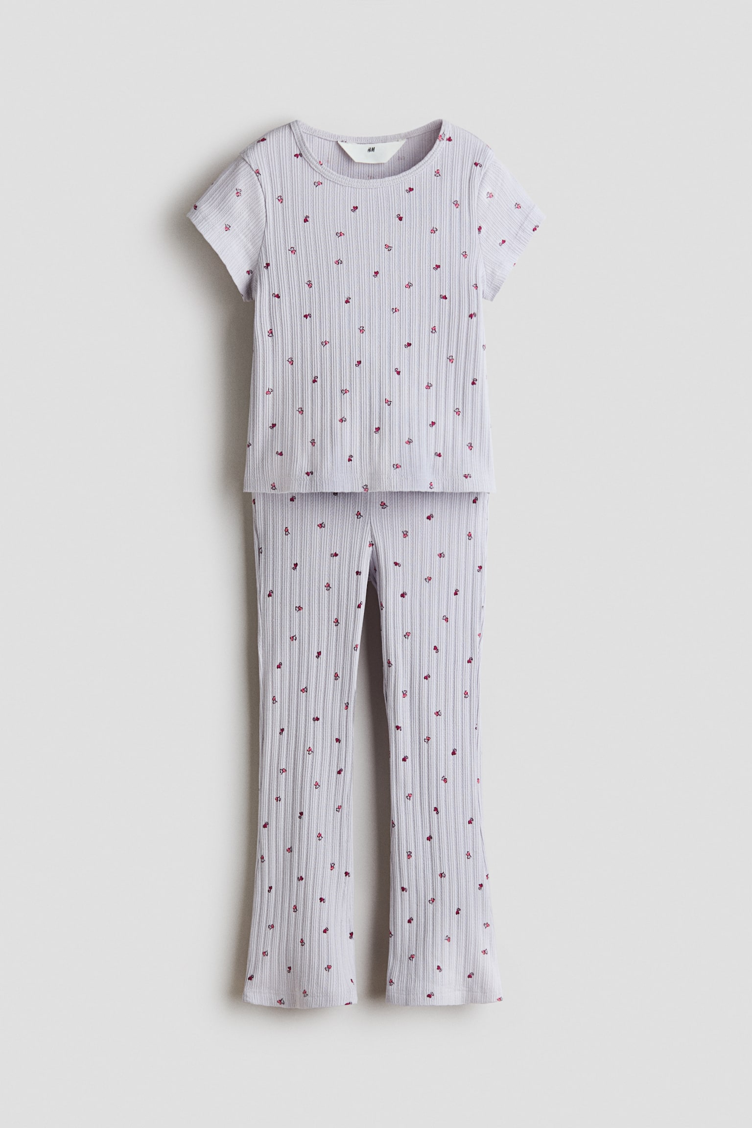 Set de 2 piese reiate din bumbac - Liliachiu/flori/Light dusty pink/Cherries/Cream/Polka dot