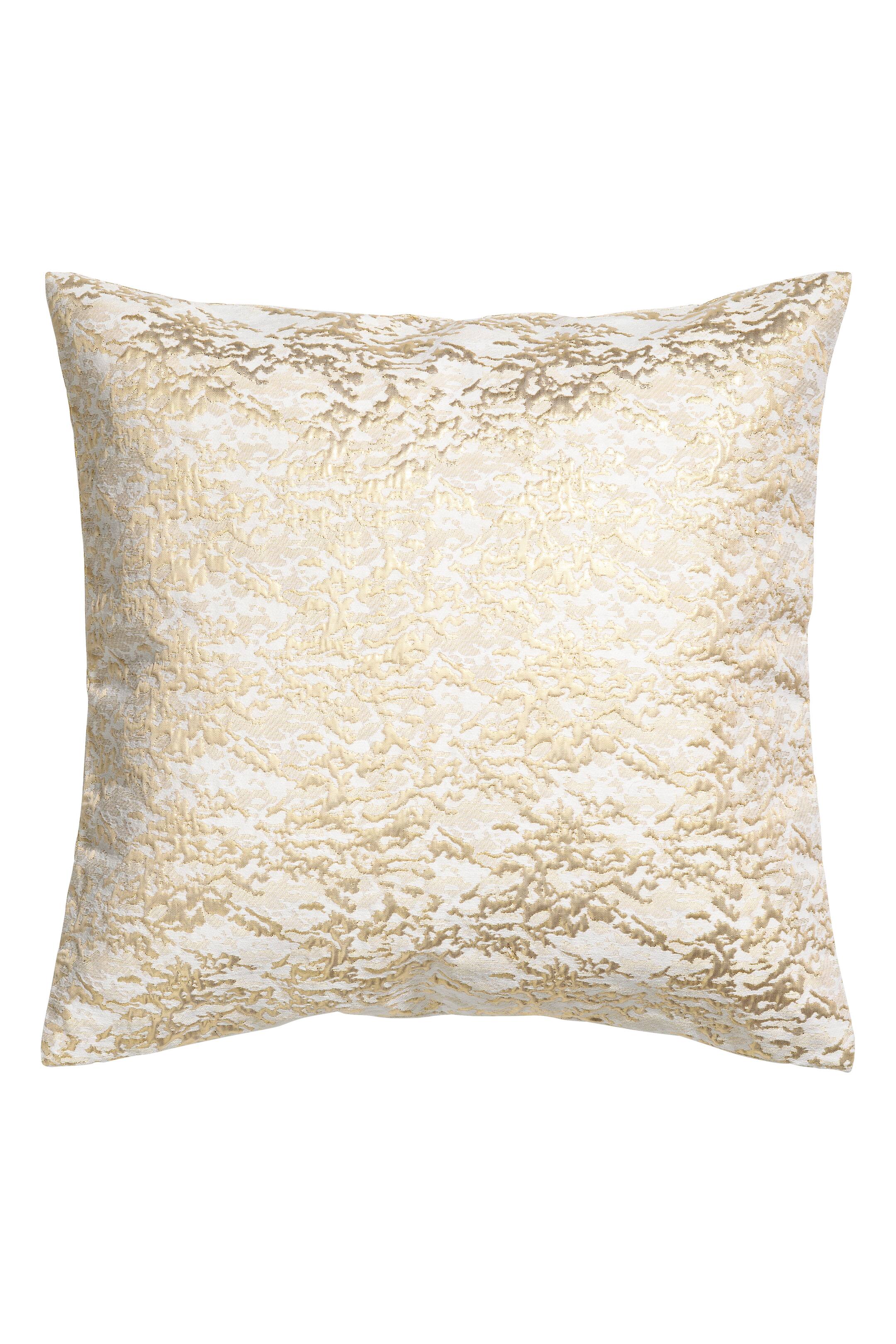 View larger image: Jacquard-weave cushion cover - White/Gold - Home All | H&M GB 1