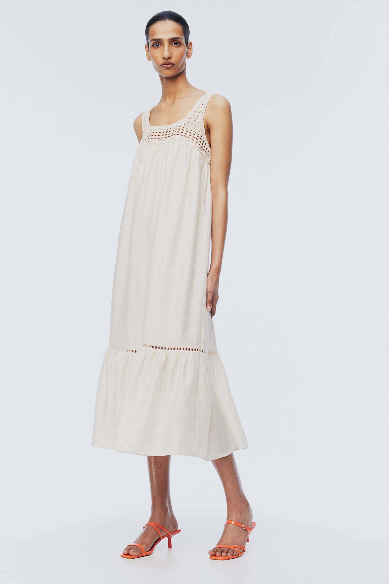 Crêpe maxi dress - Cream - 3